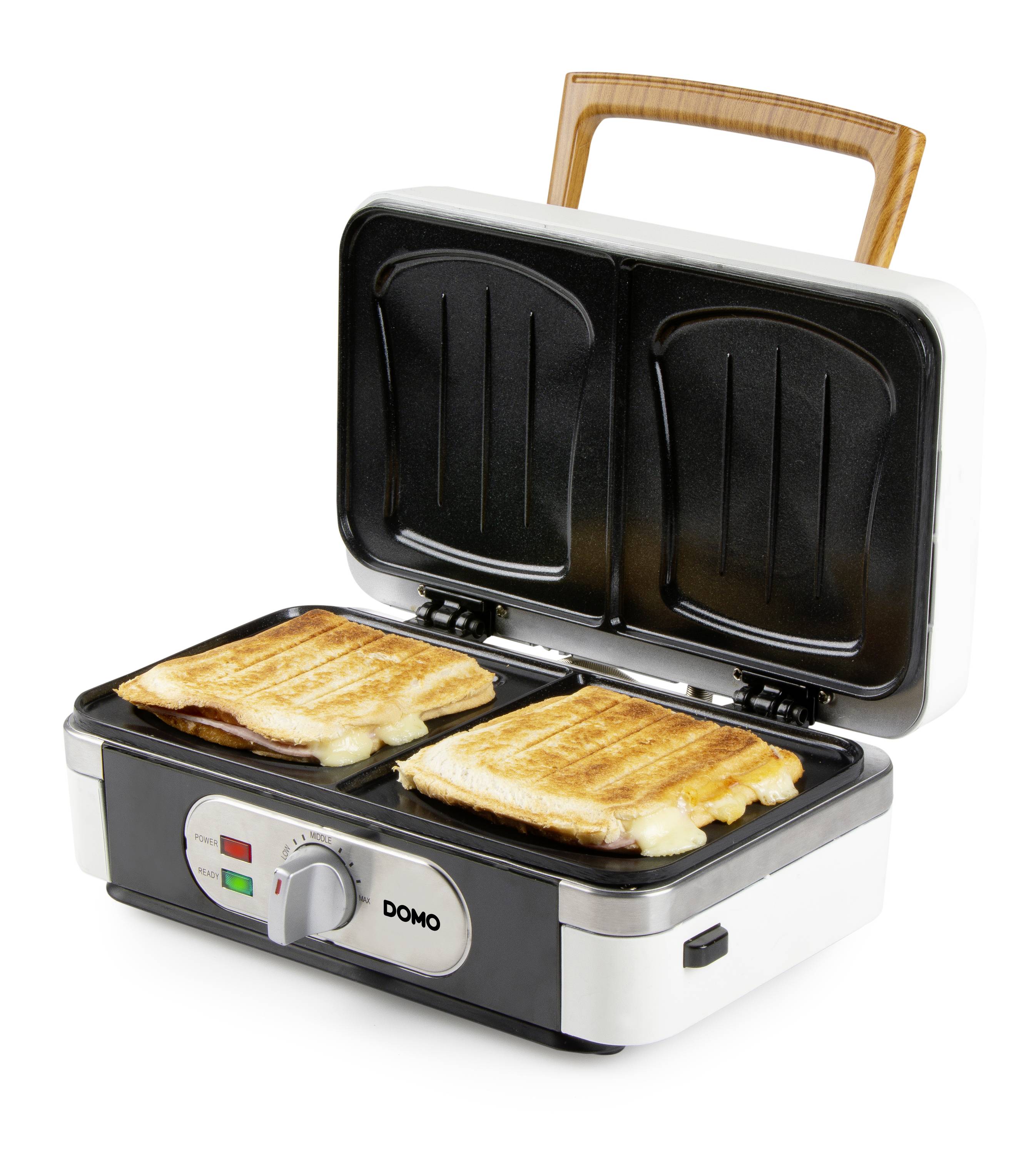 DOMO SANDWICH-WAFFEL-GRILL 3-IN-1 POWDER WHITE Machine à croque-monsieur blanc