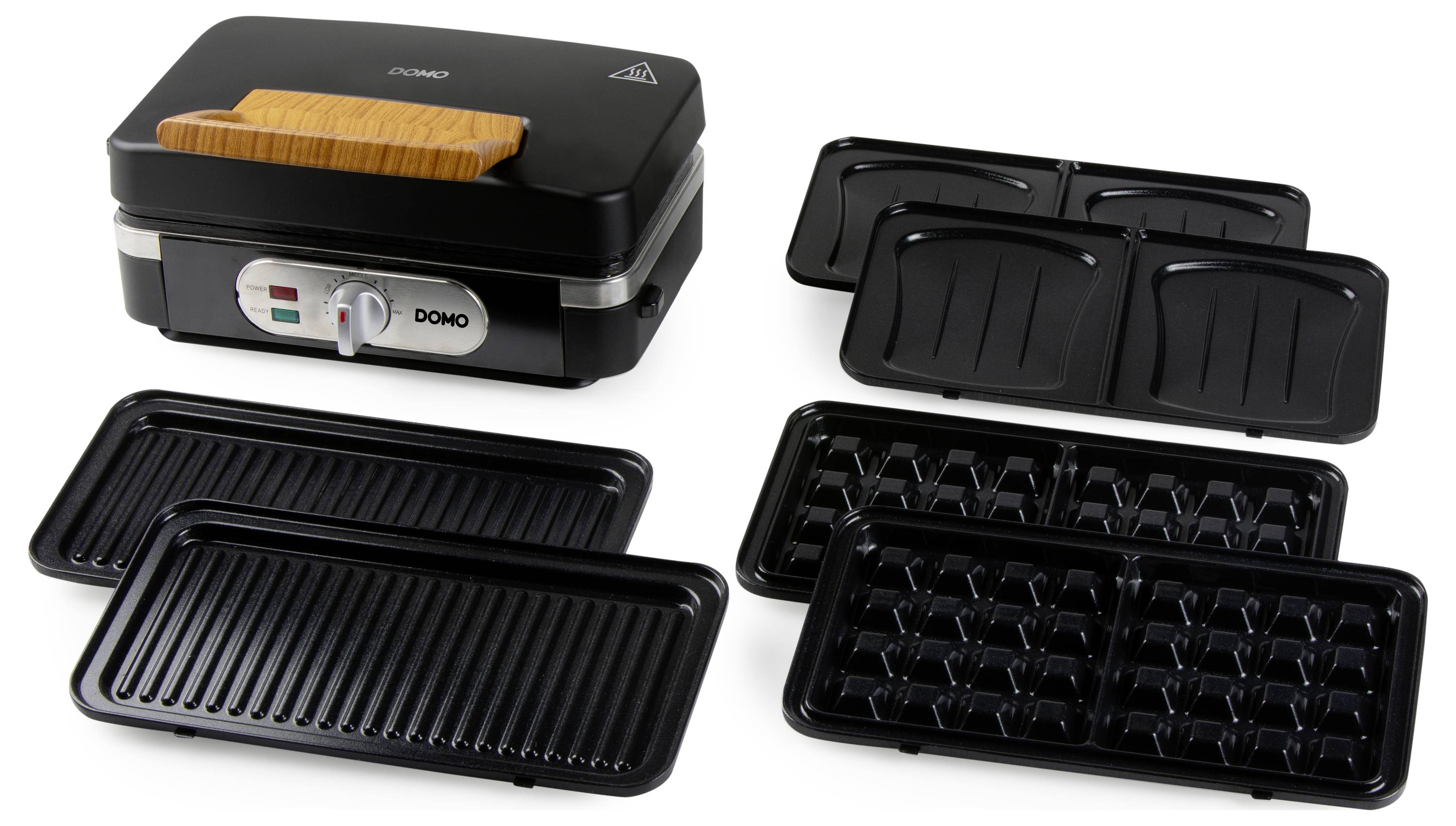 DOMO SANDWICH-WAFFEL-GRILL 3-IN-1 INKY BLACK Machine à croque-monsieur noir