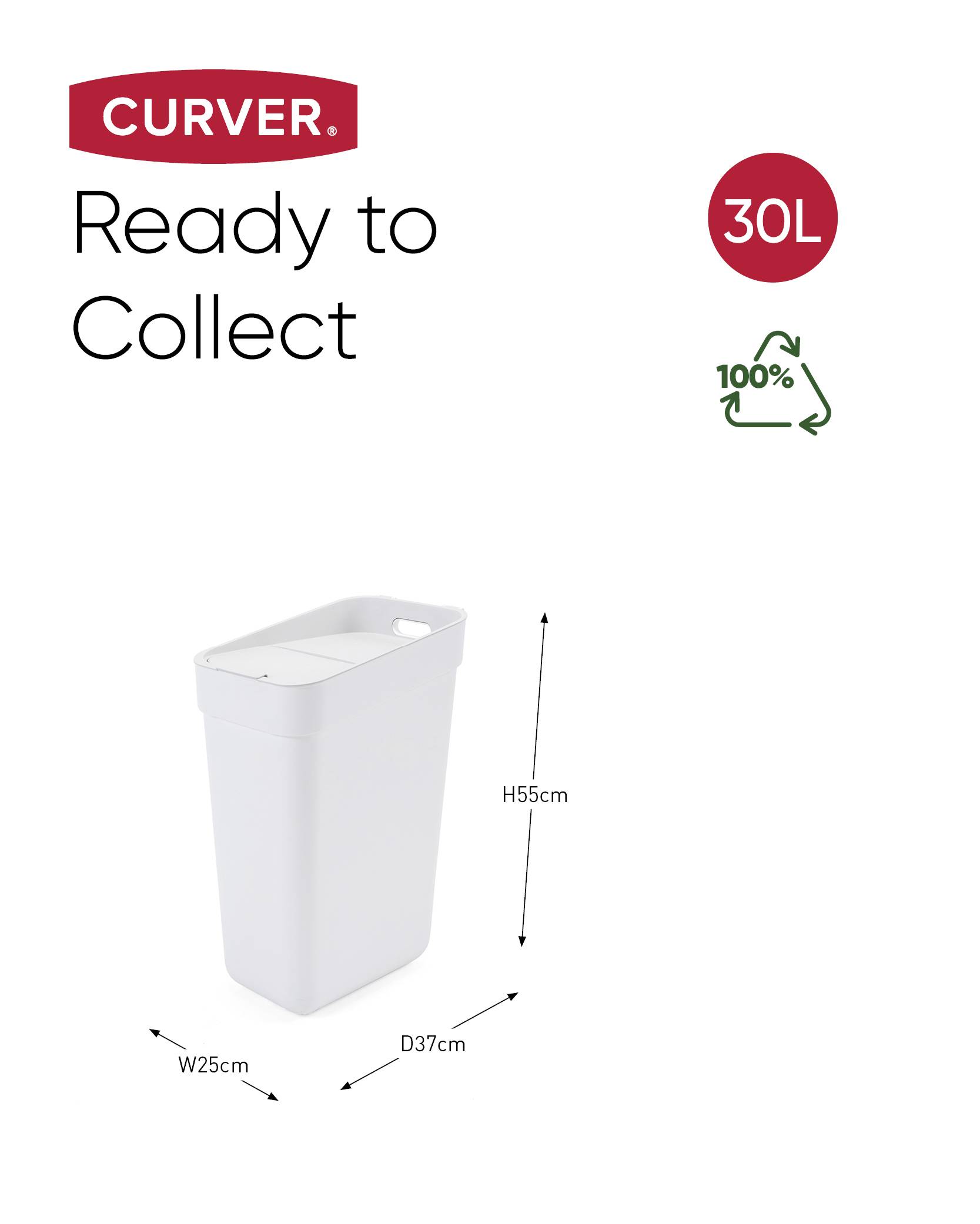 Curver READY TO COLLECT Mülleimer [30L], weiß 252104 Poubelle 1 pc(s)
