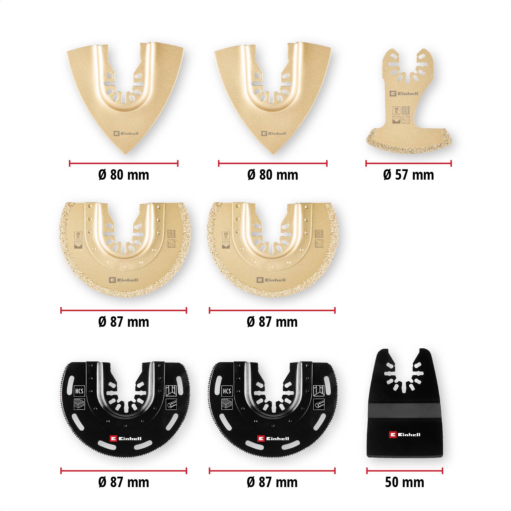 Einhell 708110 XLPLUS-CASE HCS, HM Set outils multifonction 1 set