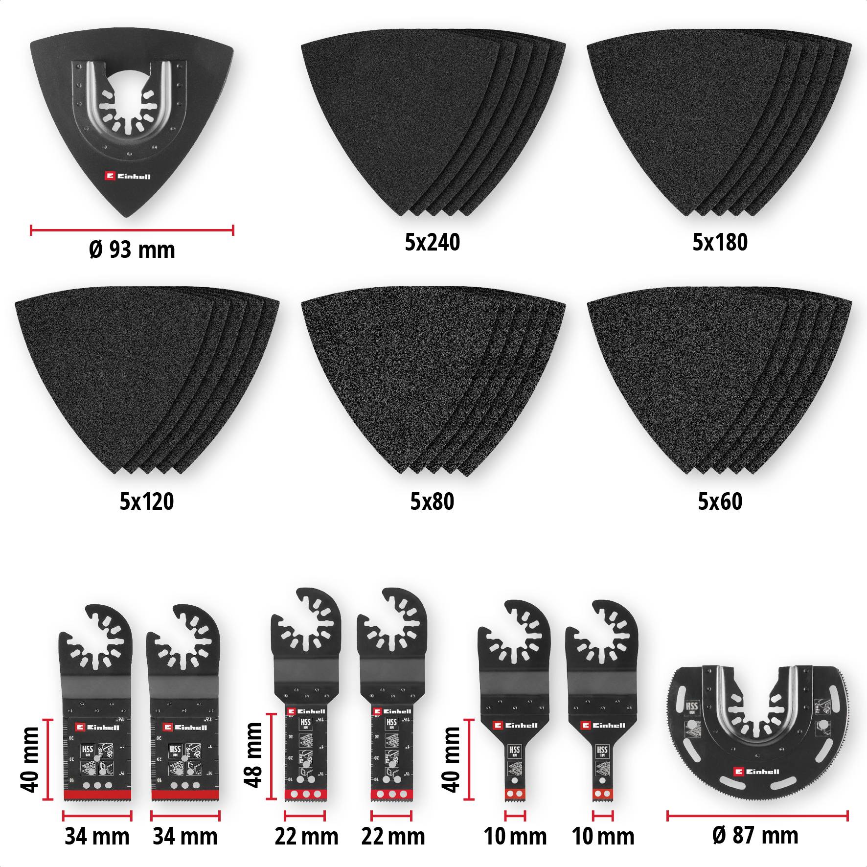 Einhell 708135 XL-PLUS-CASE BiM, HSS Set outils multifonction 1 set