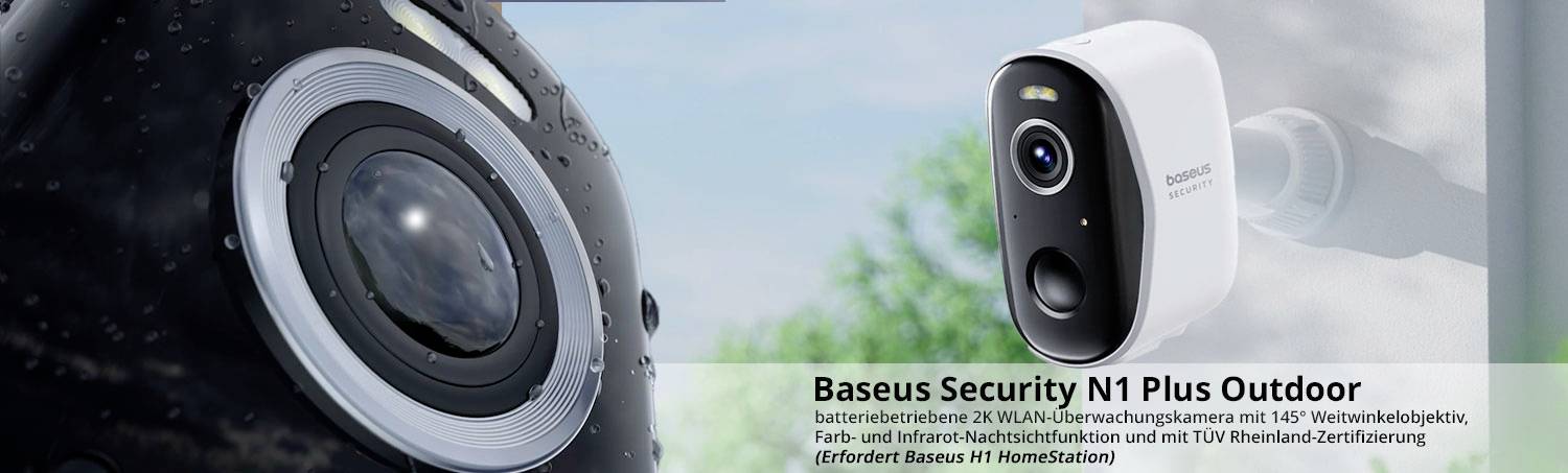 S0TZ002130 Baseus N1 Plus Outdoor 2K Wi-Fi IP Caméra de surveillance 2304 x 1296 pixels