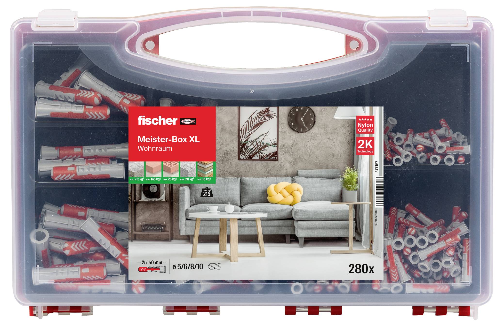 Fischer 577157 Meister-Box XL Boîte d'assortiment de chevilles 280 pc(s)