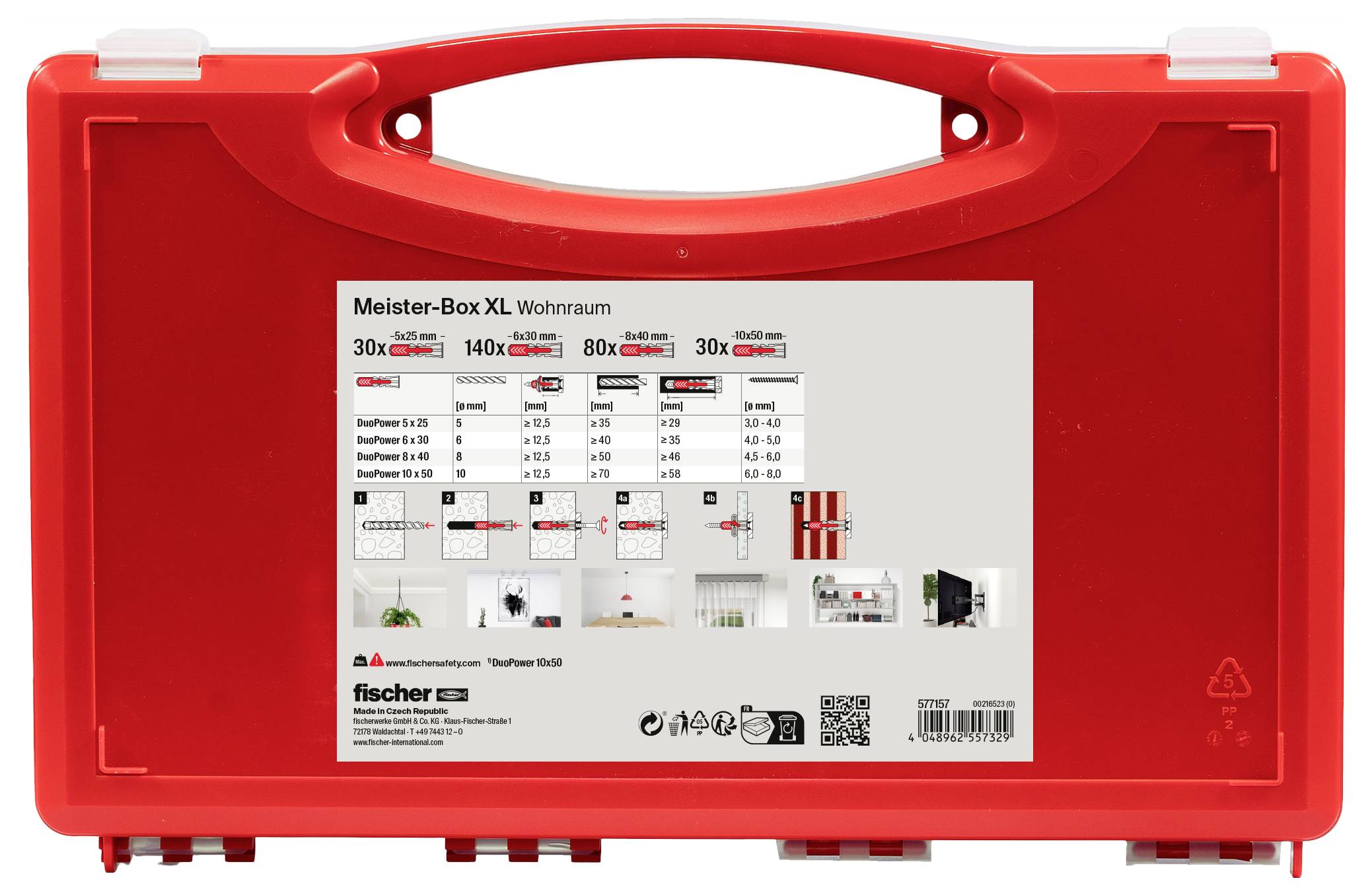 Fischer 577157 Meister-Box XL Boîte d'assortiment de chevilles 280 pc(s)