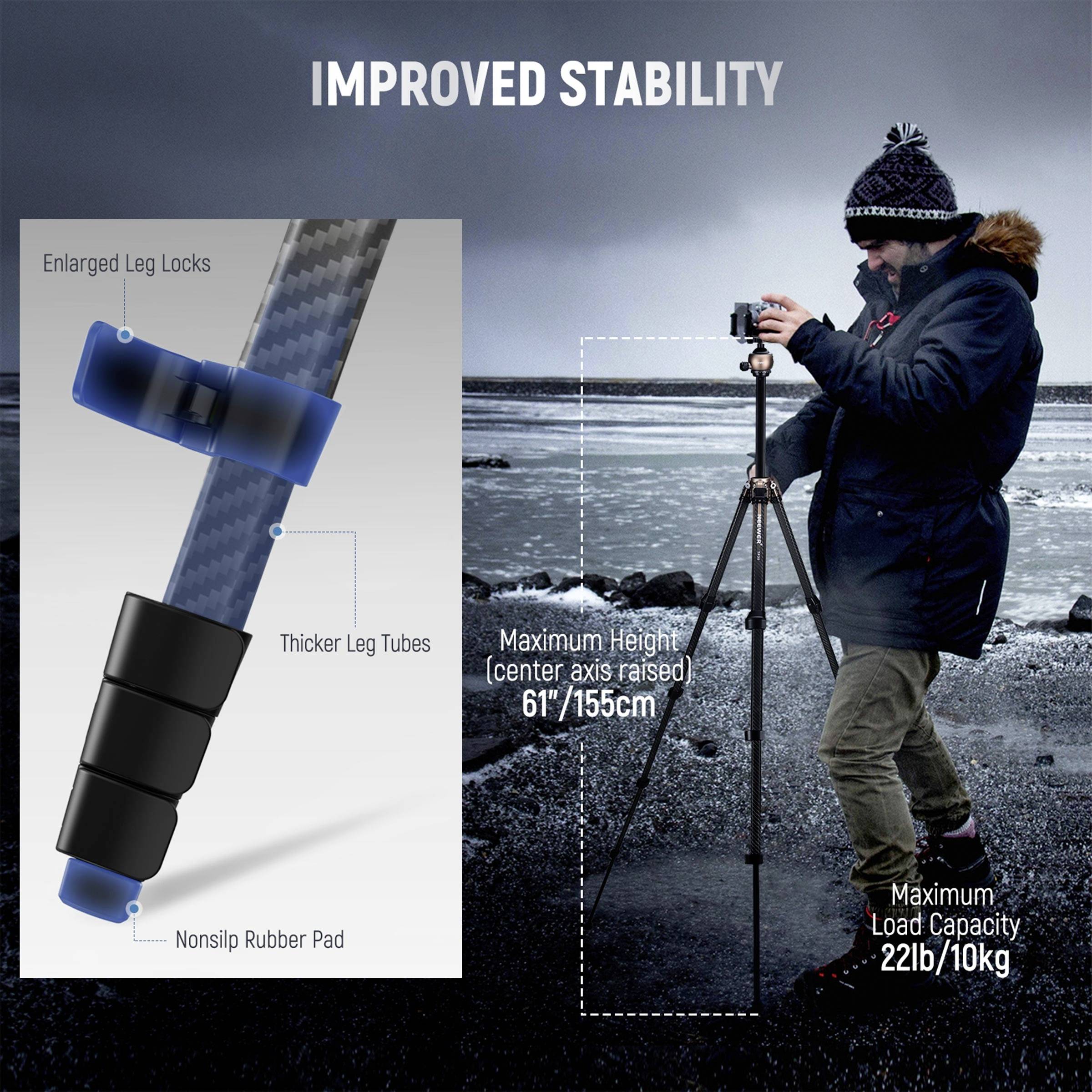 Neewer TP30 Kompaktes Carbon-Reisestativ Trépied