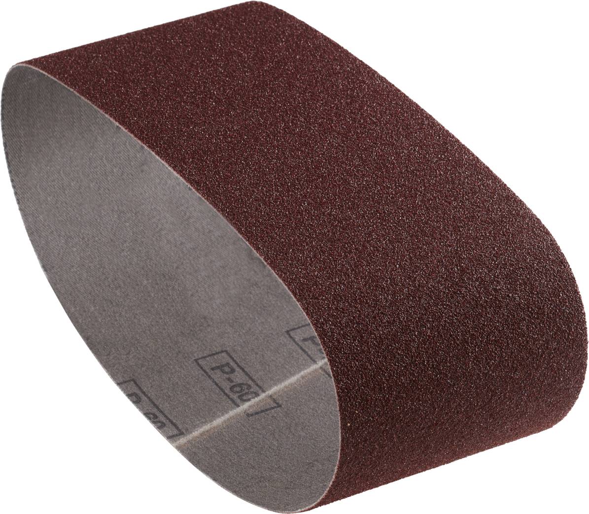Une bande abrasive de couleur brune avec une surface granuleuse, marquée 'P 60', utilisée pour le ponçage de surfaces.