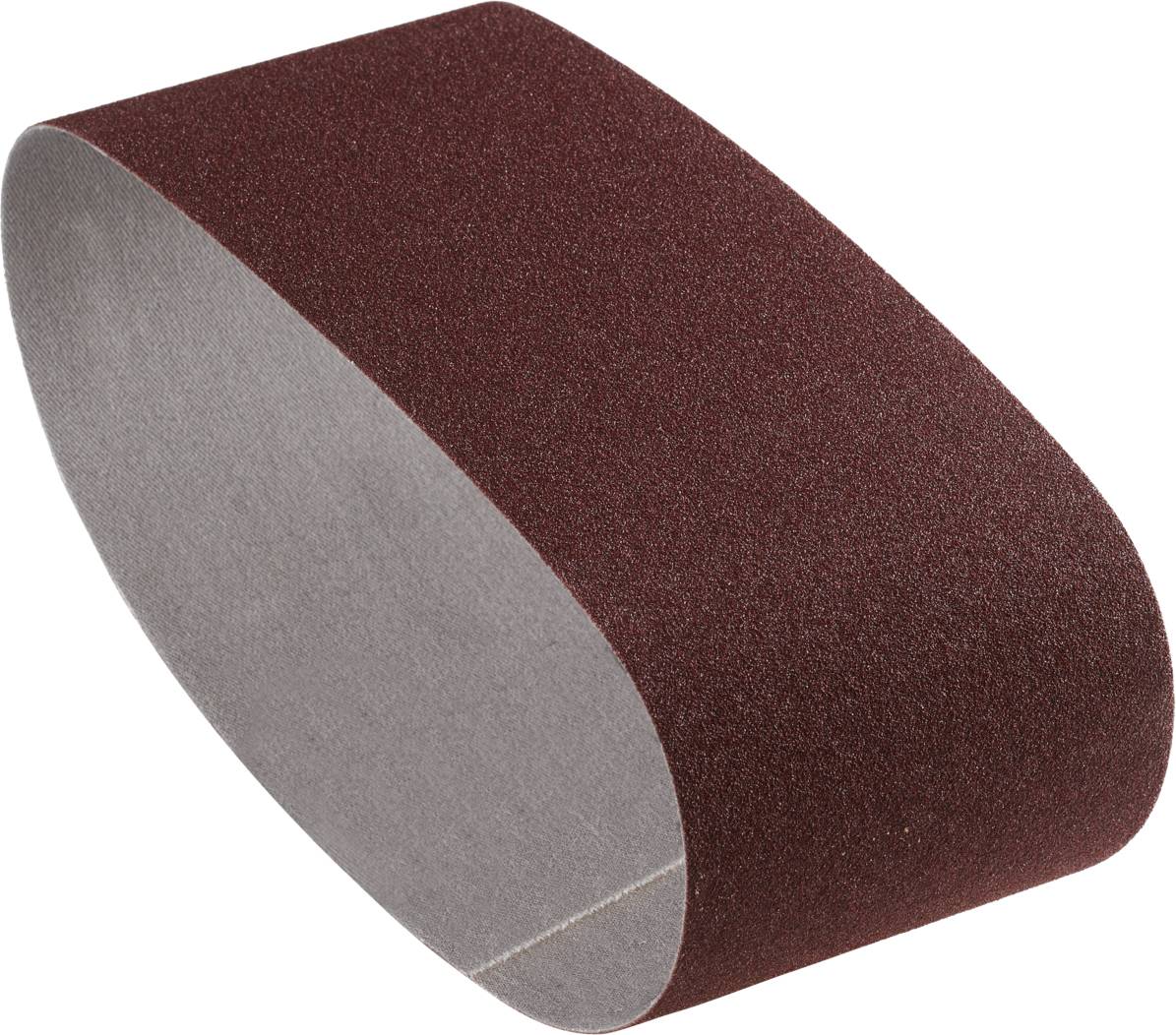 Une bande abrasive à surface brune, utilisée dans les machines à poncer pour traiter différents matériaux.