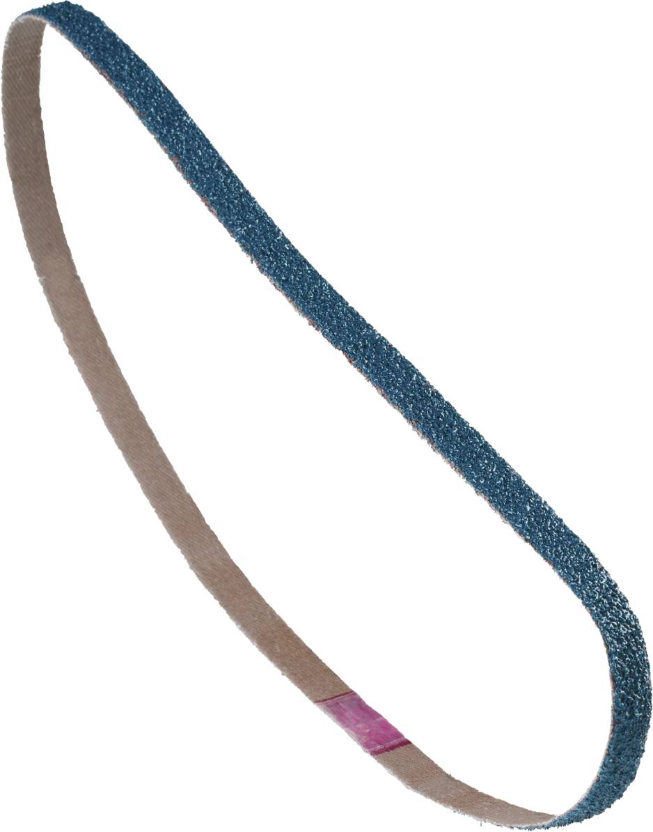 Un anneau de bande abrasive bleu, adapté aux travaux de ponçage.