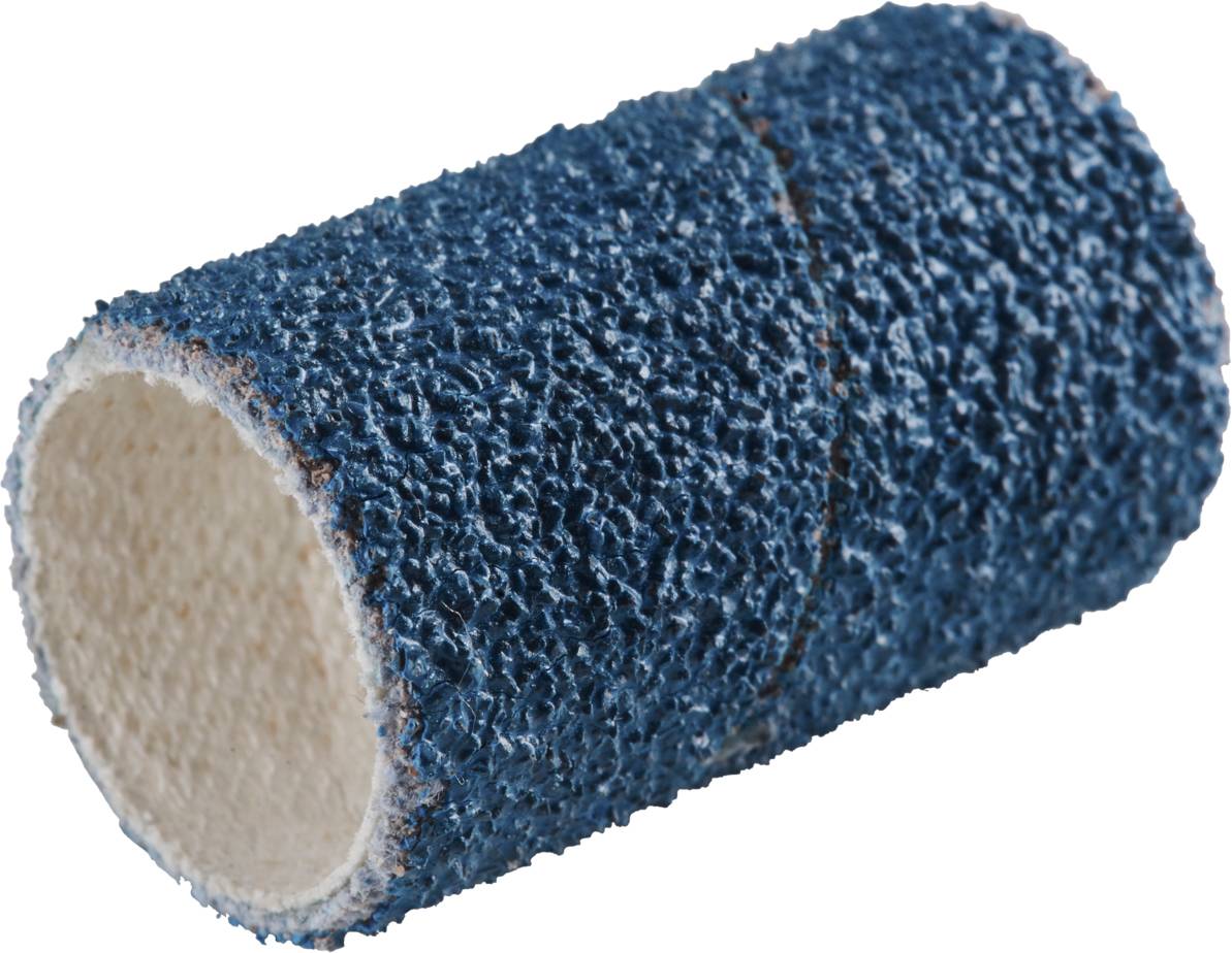 Un cylindre de bande abrasive bleu destiné à être utilisé sur des machines de ponçage. Adapté pour l'enlèvement de matière sur des surfaces dures.
