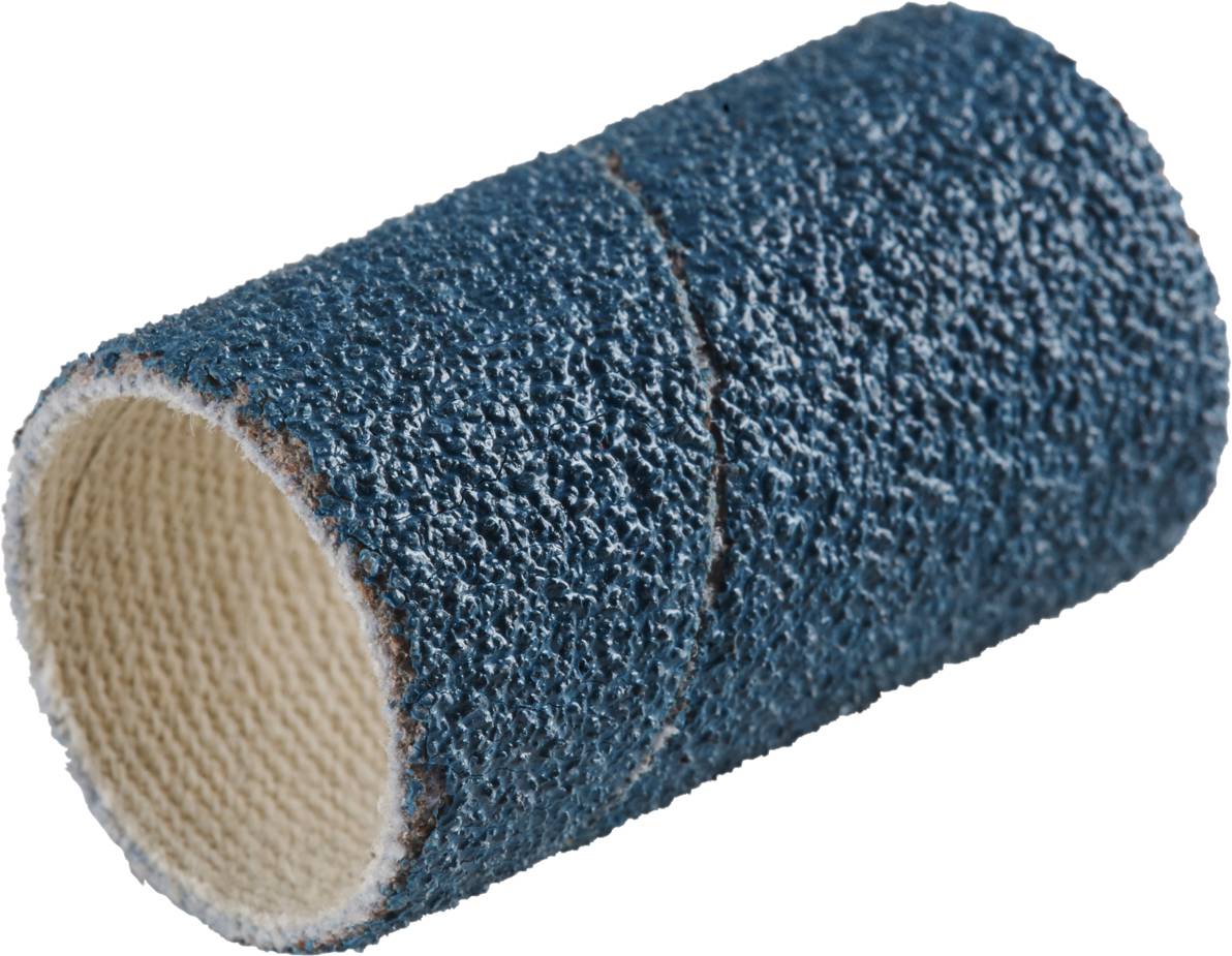 Un embout de meulage cylindrique en matériau abrasif bleu grossier, utilisé pour le meulage mécanique de matériaux.