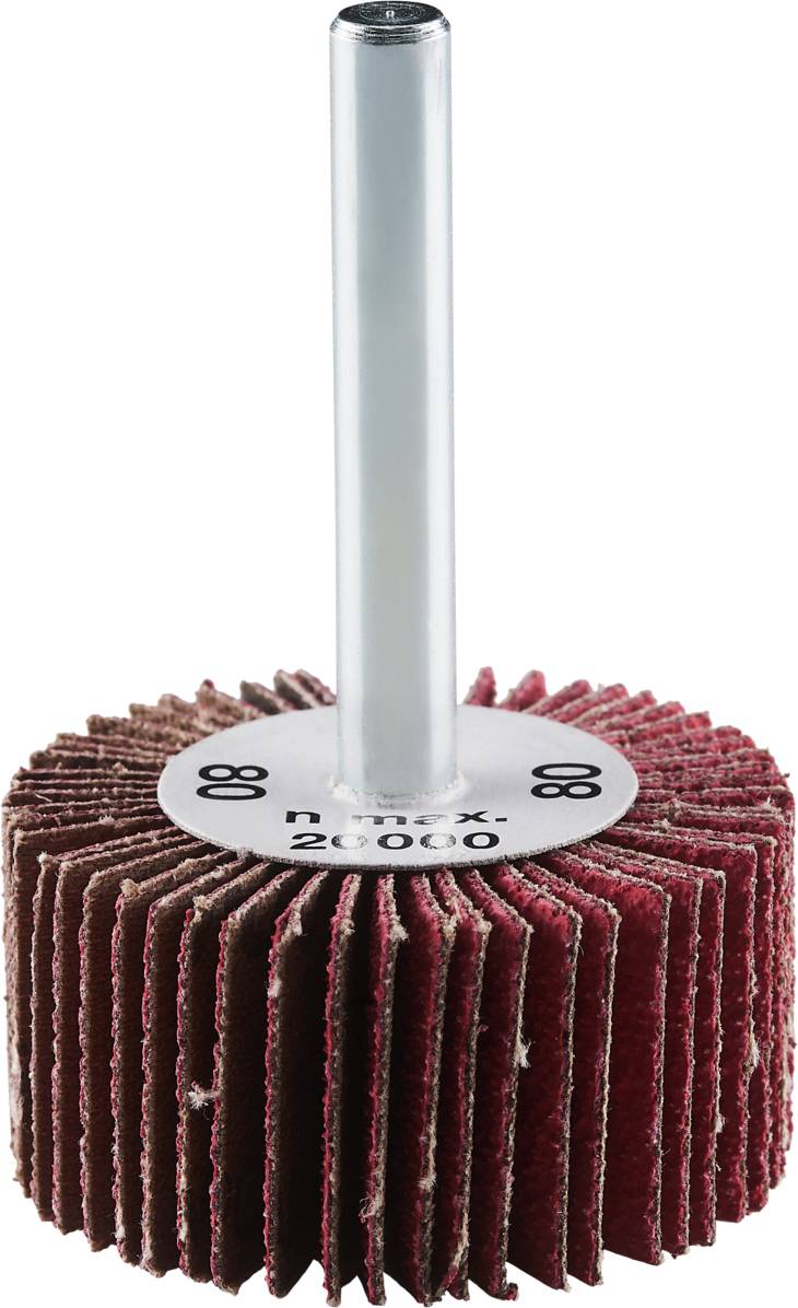 Corps de meulage à structure lamellaire et tige métallique, adapté pour les travaux de meulage sur surfaces métalliques, portant l'inscription '20000'.