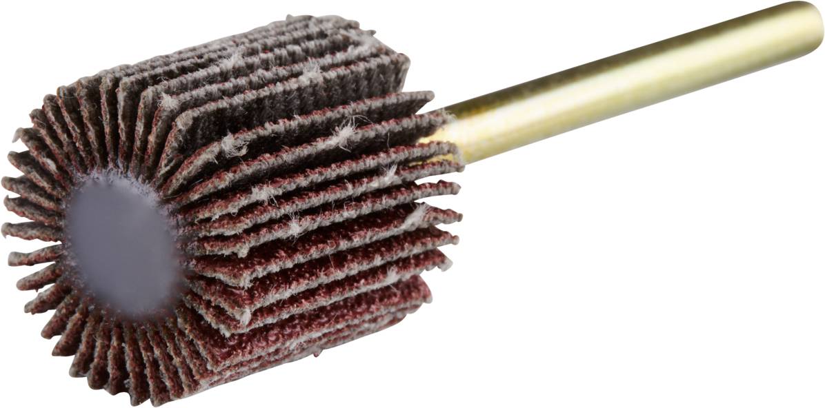 Un disque abrasif avec brosse à lamelles. Idéal pour polir et poncer les surfaces métalliques.