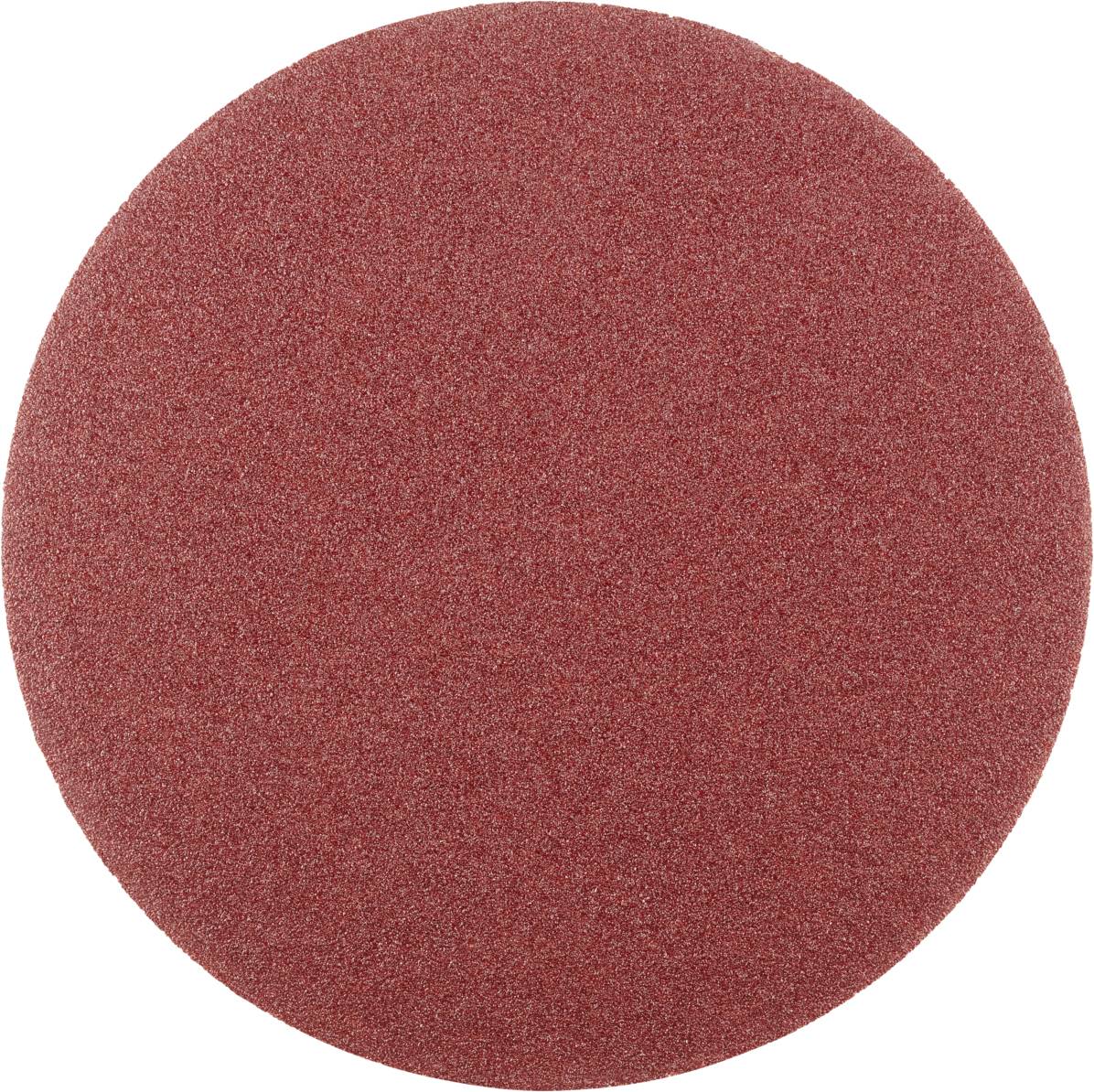 Un disque abrasif rond de couleur brun-rouge à surface texturée.