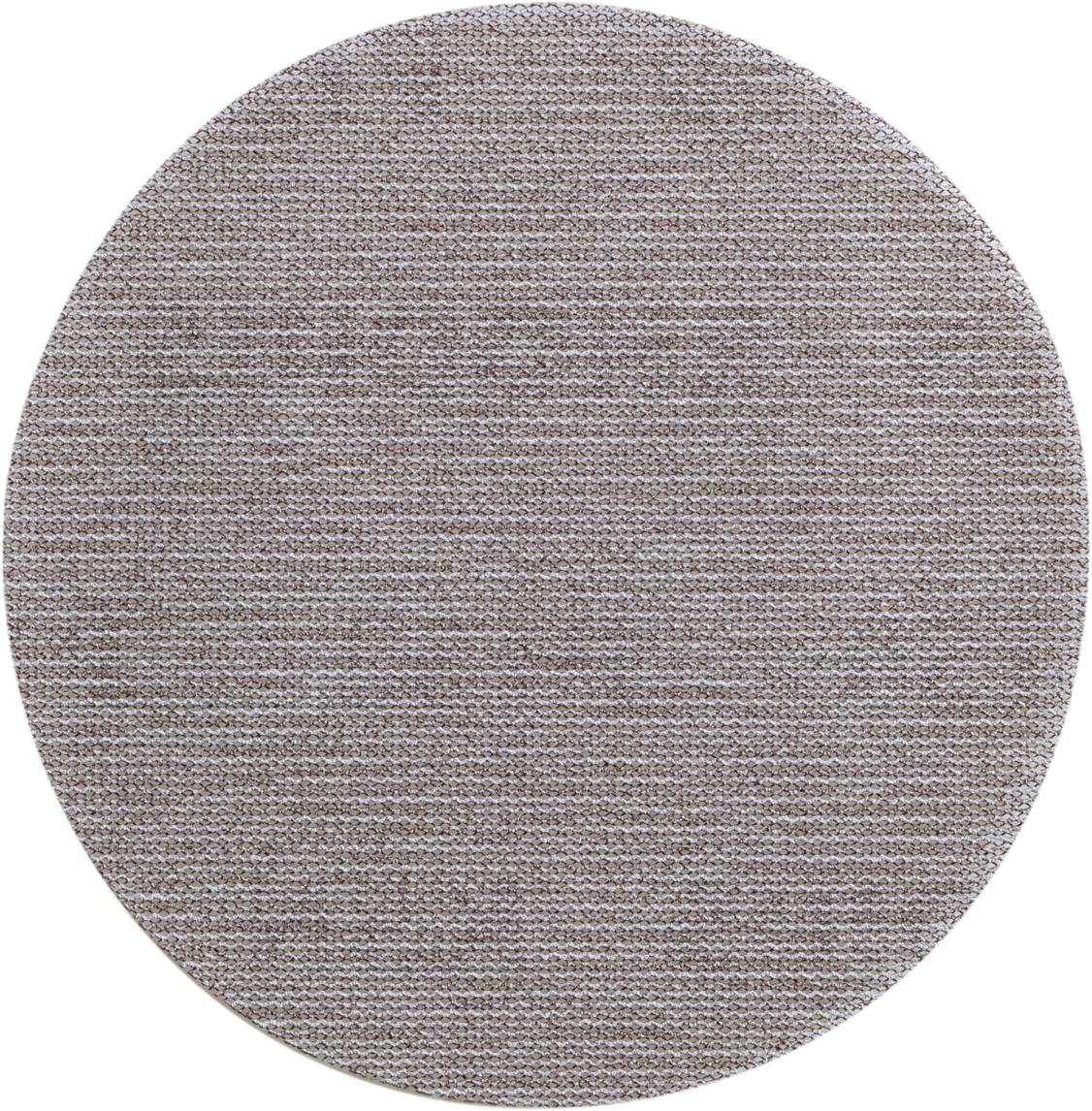Un tapis rond, structuré dans des tons de gris et de brun. Idéal pour les espaces de vie modernes.