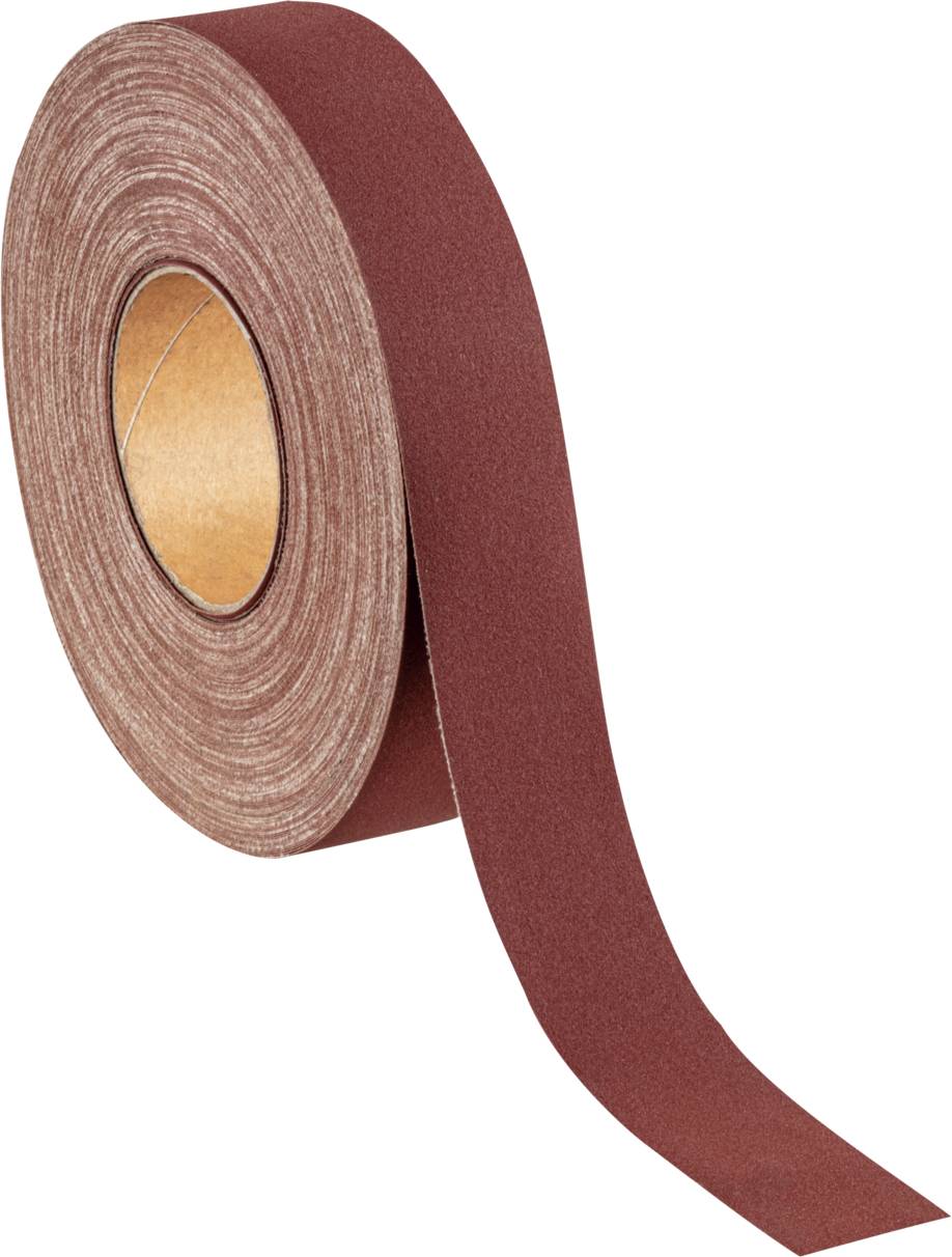 Un rouleau de papier abrasif marron, destiné aux travaux de ponçage en atelier ou pour des projets de bricolage.