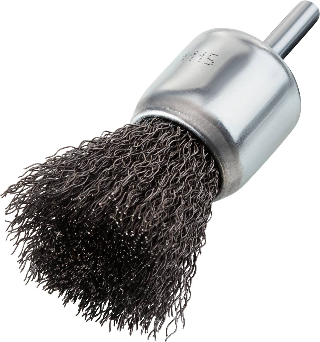 Embout brosse métallique pour perceuse, adapté au nettoyage des surfaces métalliques et à l'élimination de la rouille.