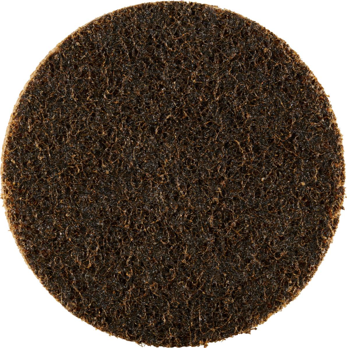 Surface de pad de ponçage ronde de couleur brune, à texture fine, adaptée aux travaux de polissage.