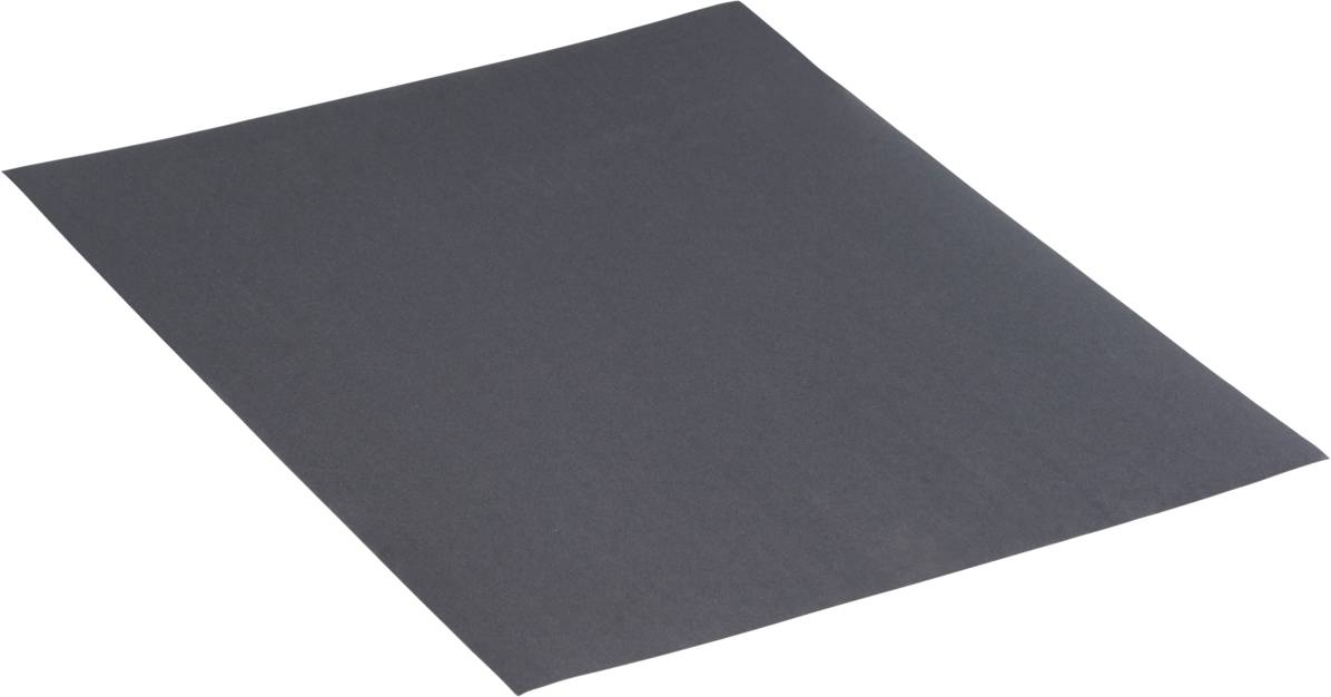 Une feuille de papier noire rectangulaire, légèrement inclinée.