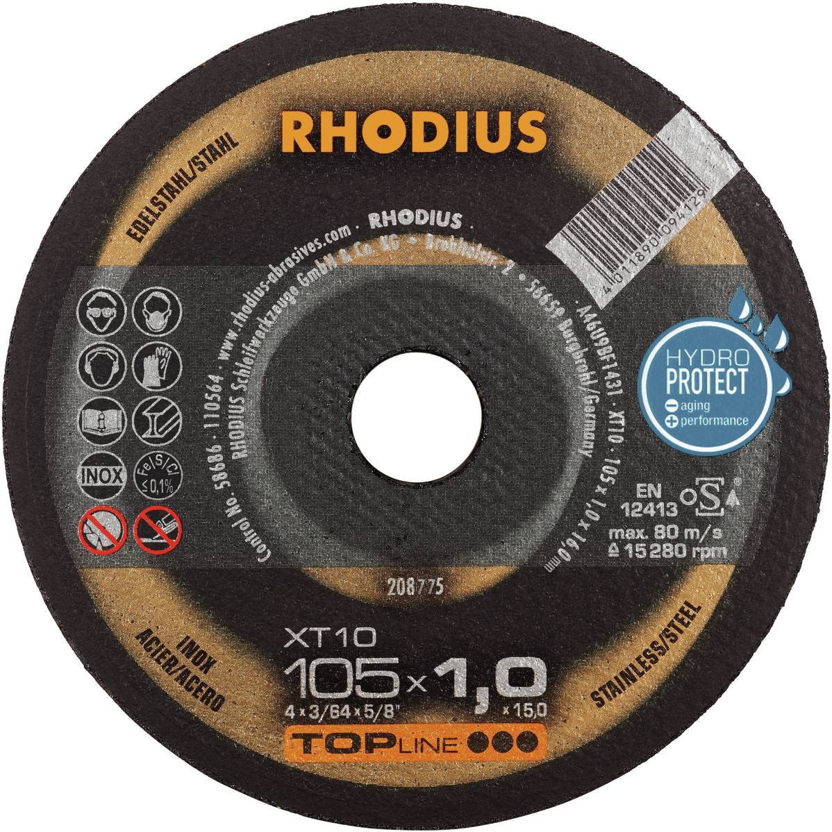 Rhodius XT10 208775 Disque à tronçonner 25 pc(s) acier inoxydable, acier