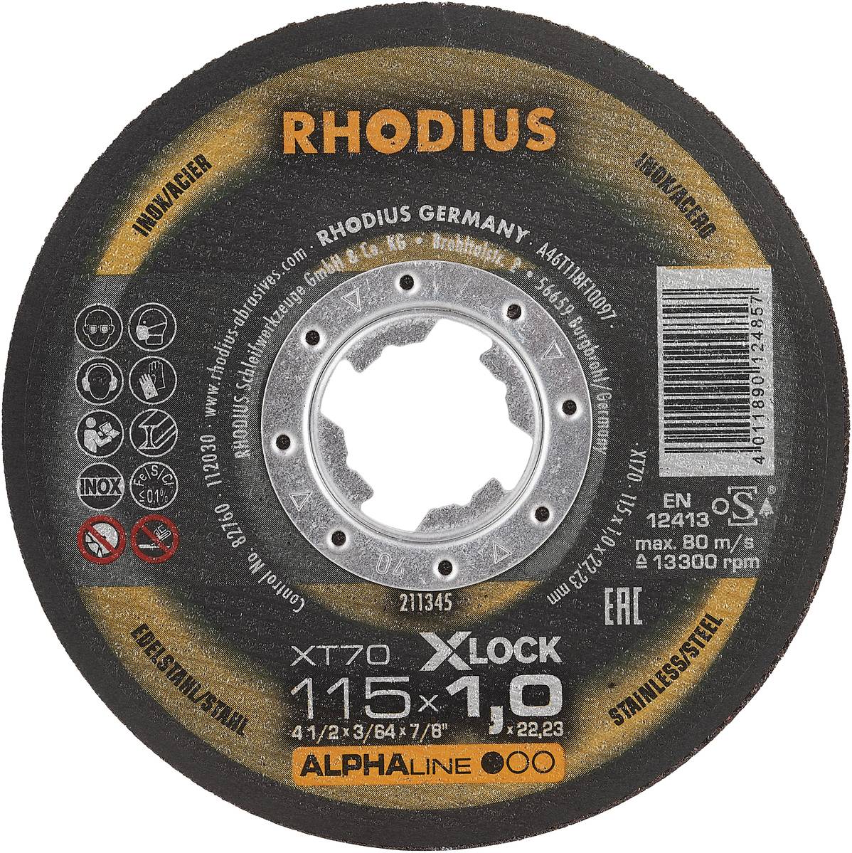 Rhodius XT70 X-LOCK 211345 Disque à tronçonner 25 pc(s) acier inoxydable, acier