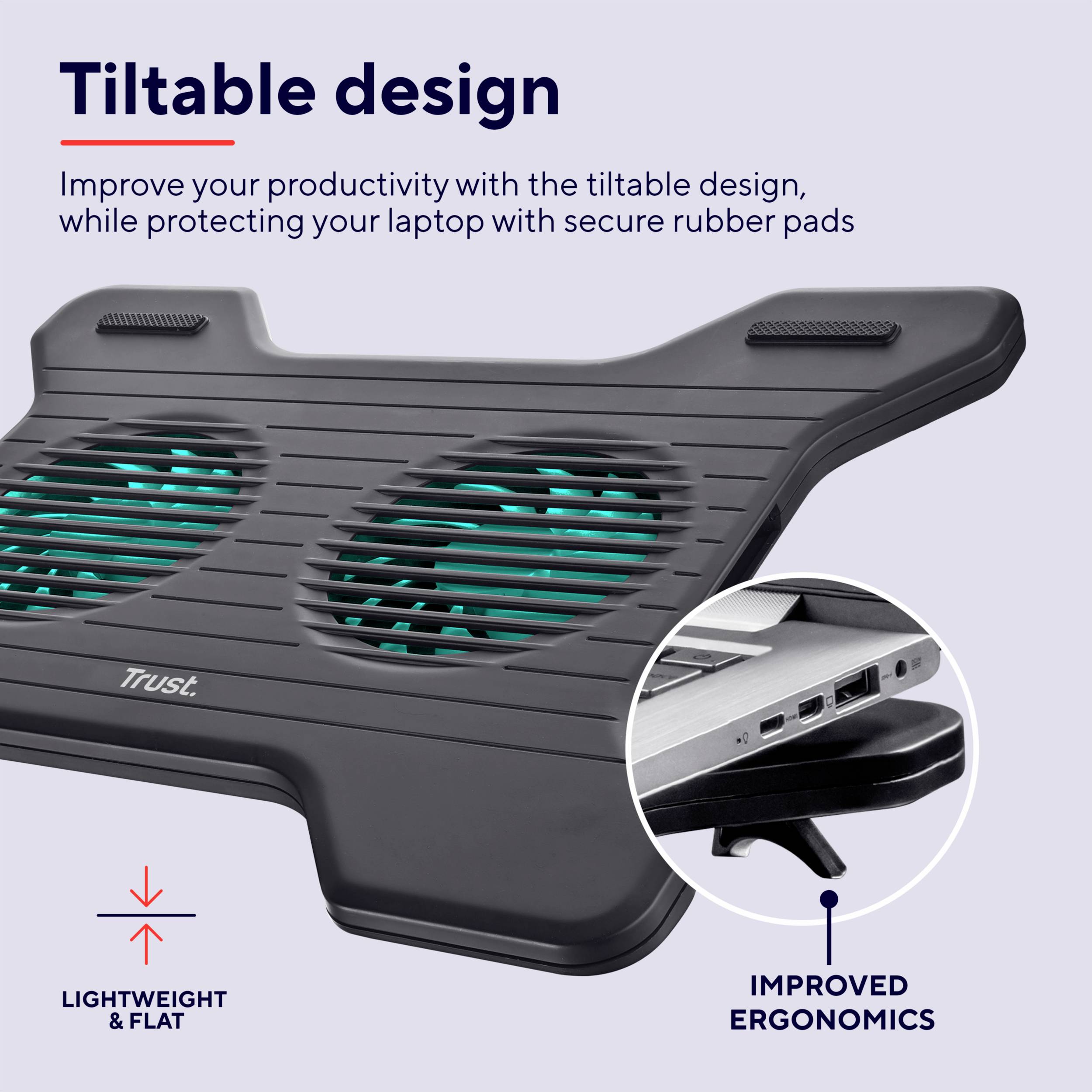 Trust XSTREAM BREEZE COOLING STAND Support d'ordinateur portable avec fonction refroidissante