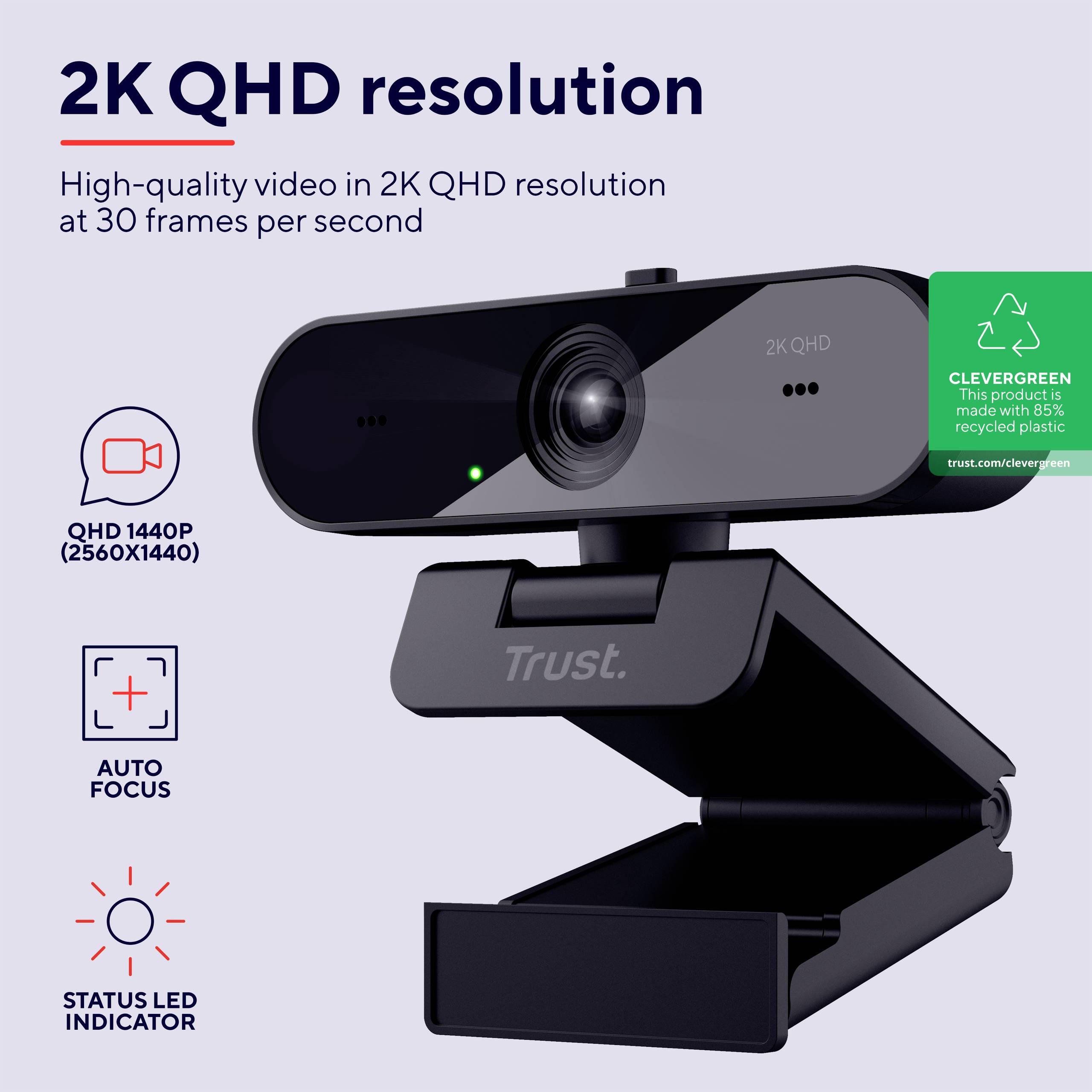 Webcam Trust 2K QHD-Webcam Konferenzen