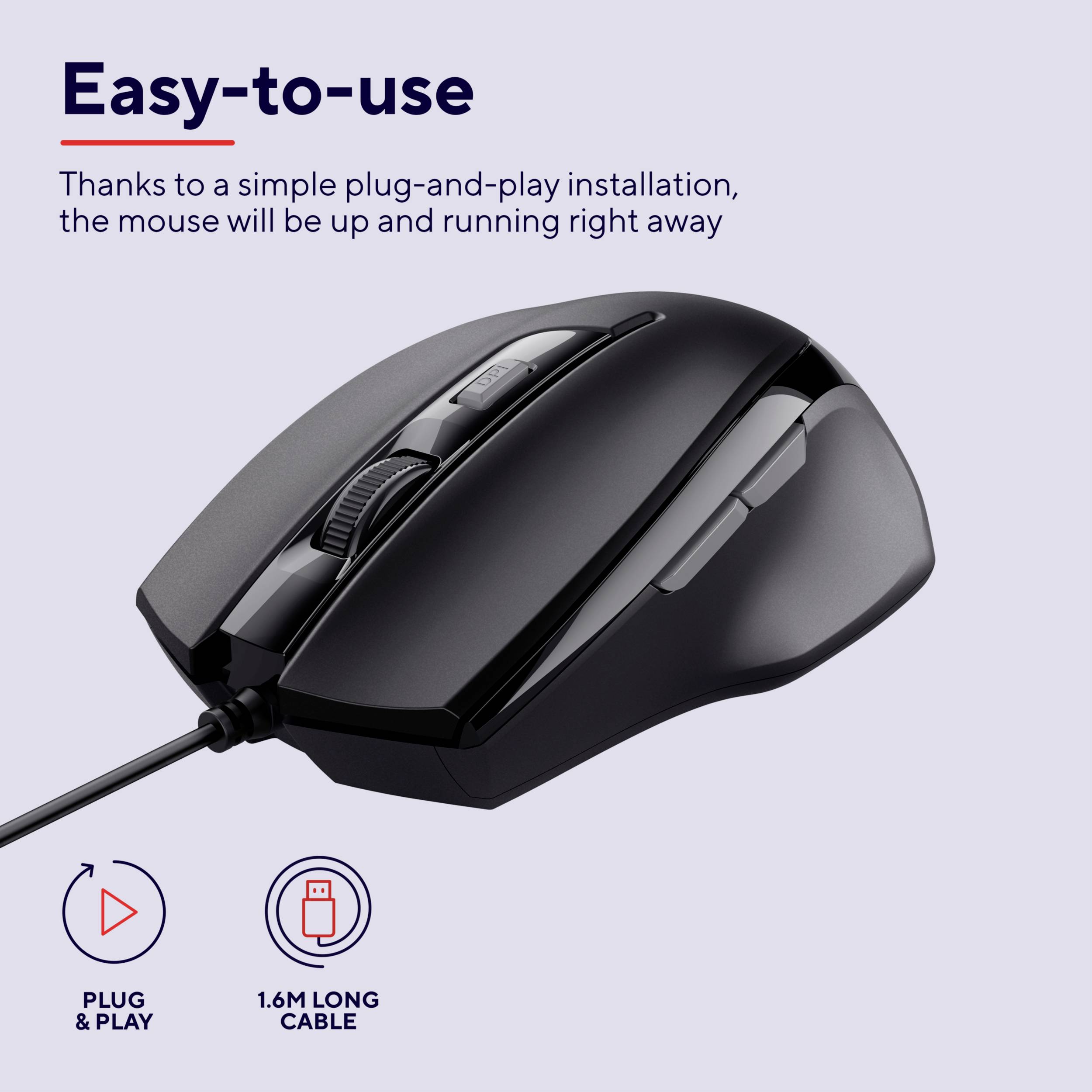 Trust Voca Souris USB noir 2400 dpi