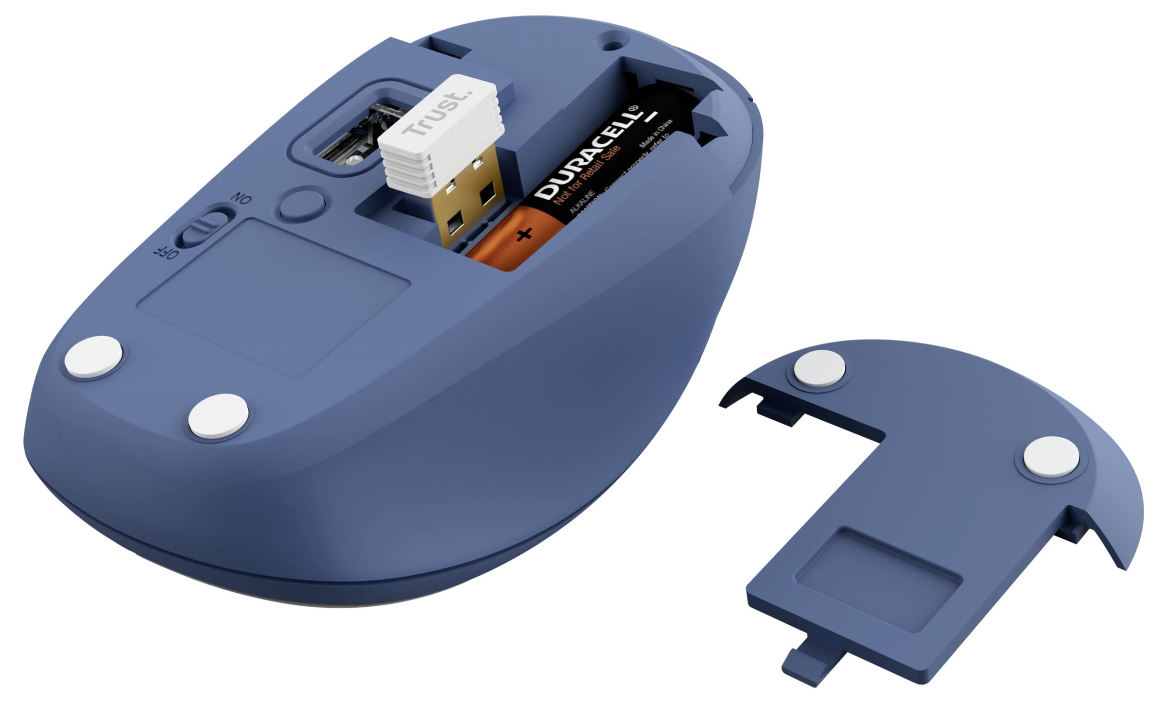 Trust YVI+ MULTI-DEVICE WIRELESS MOUSE BLUE Souris sans fil, Bluetooth, USB bleu