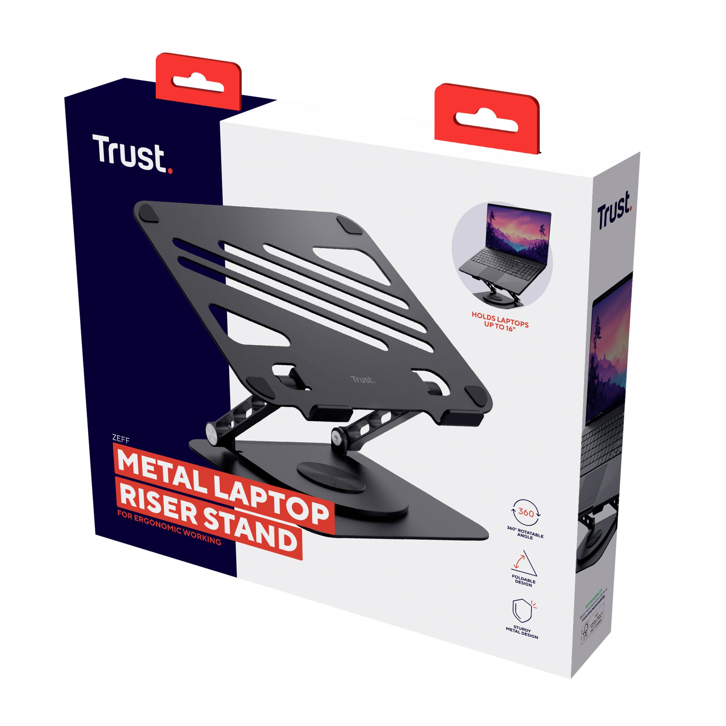 Trust ZEFF METAL LAPTOP STAND Support d'ordinateur portable