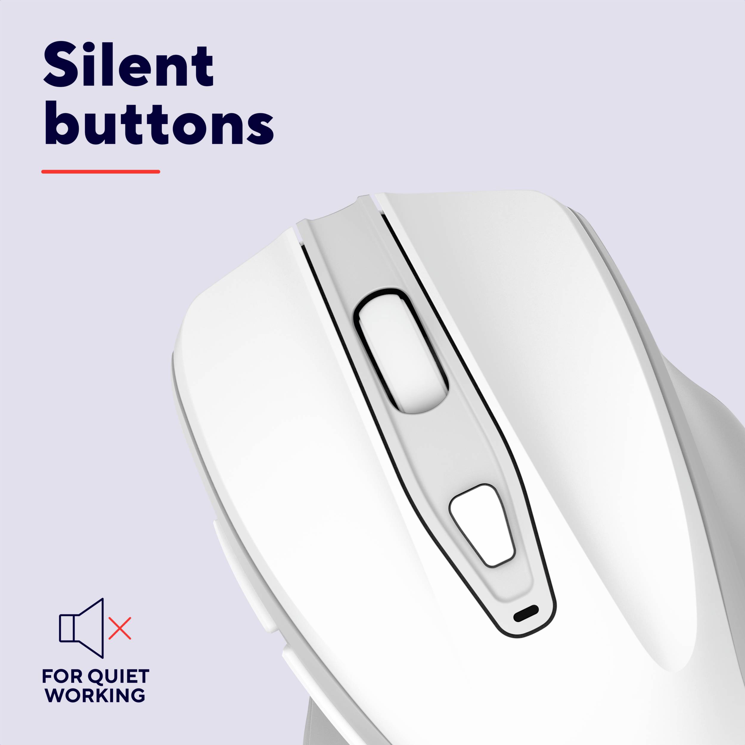 Trust NITO SILENT WIRELESS MOUSE - WHITE Souris sans fil, USB blanc 5 Boutons