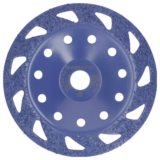 Tampon de disque abrasif bleu avec plusieurs ouvertures rondes et bords dentelés, adapté aux appareils de ponçage.