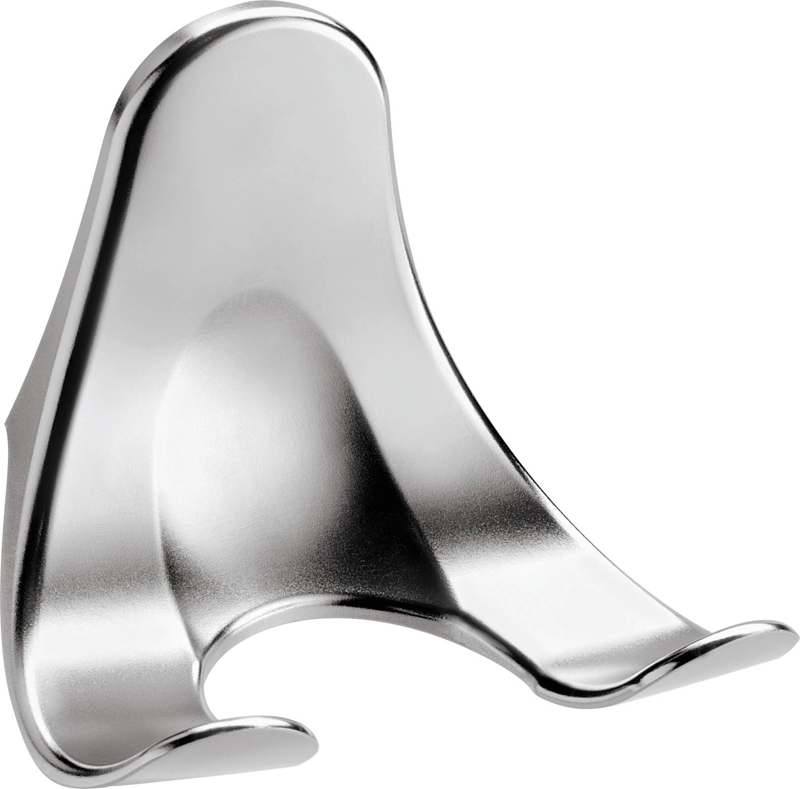 Porte-serviettes métallique au design arqué, couleur argent, sur pied. Idéal pour la décoration de salle de bain.