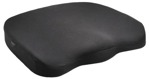Un coussin de siège ergonomique noir pour plus de confort et de soutien lors de l'assise.