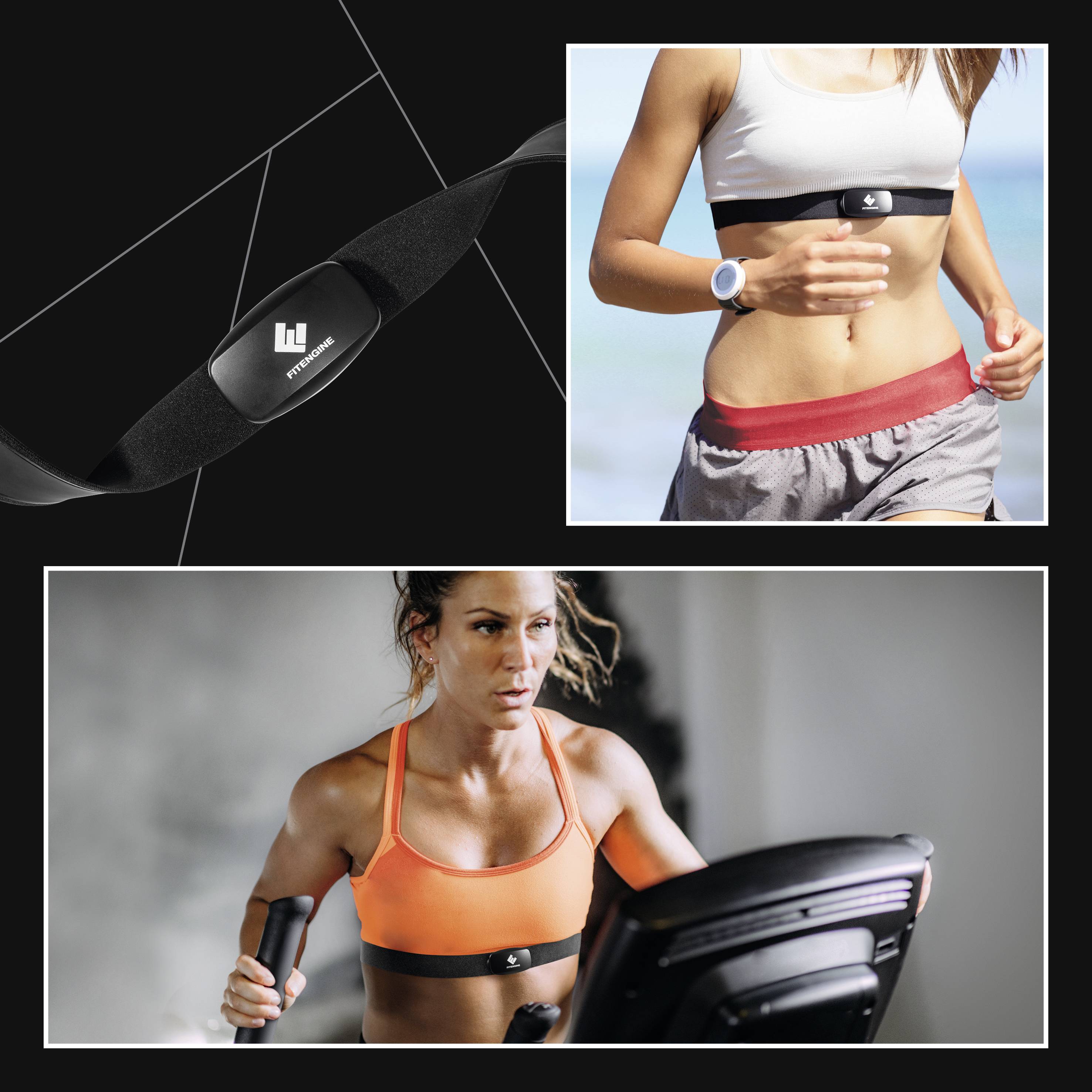 Fitengine Capteur de fréquence cardiaque noir