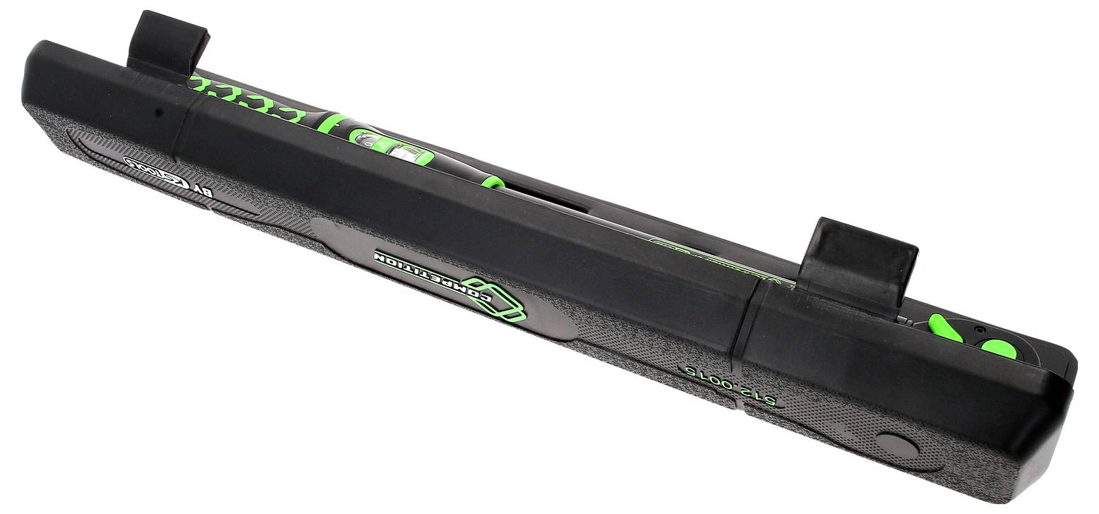 Batterie d'ordinateur portable noire et verte avec des repères verts et deux clips de fixation, vue de côté.