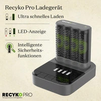 GP ReCyko PRO Jeu de piles rechargeables 1.5 V 1 pc(s) GP ReCyko PRO Jeu de piles rechargeables 1.5 V 1 pc(s)