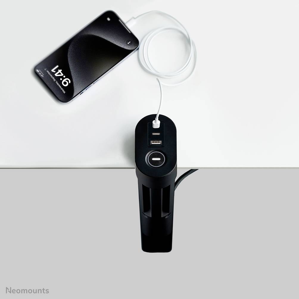Multiprise de table Neomounts DS22-840BL6 noir contact de protection 1 pc(s)
