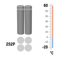 Ansmann 2S2P Akkupack 4x 18650 Kabel Li-Ion 7.2V 5200mAh Block Pack de piles rechargeables 4x Li-Ion 5200 mAh Ansmann 2S2P Akkupack 4x 18650 Kabel Li-Ion 7.2V 5200mAh Block Pack de piles rechargeables 4x Li-Ion 5200 mAh