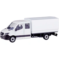 Herpa 013499 H0 Modèle réduit de camion Mercedes Benz Cabine double sprinter avec pritche, blanc Herpa 013499 H0 Modèle réduit de camion Mercedes Benz Cabine double sprinter avec pritche, blanc