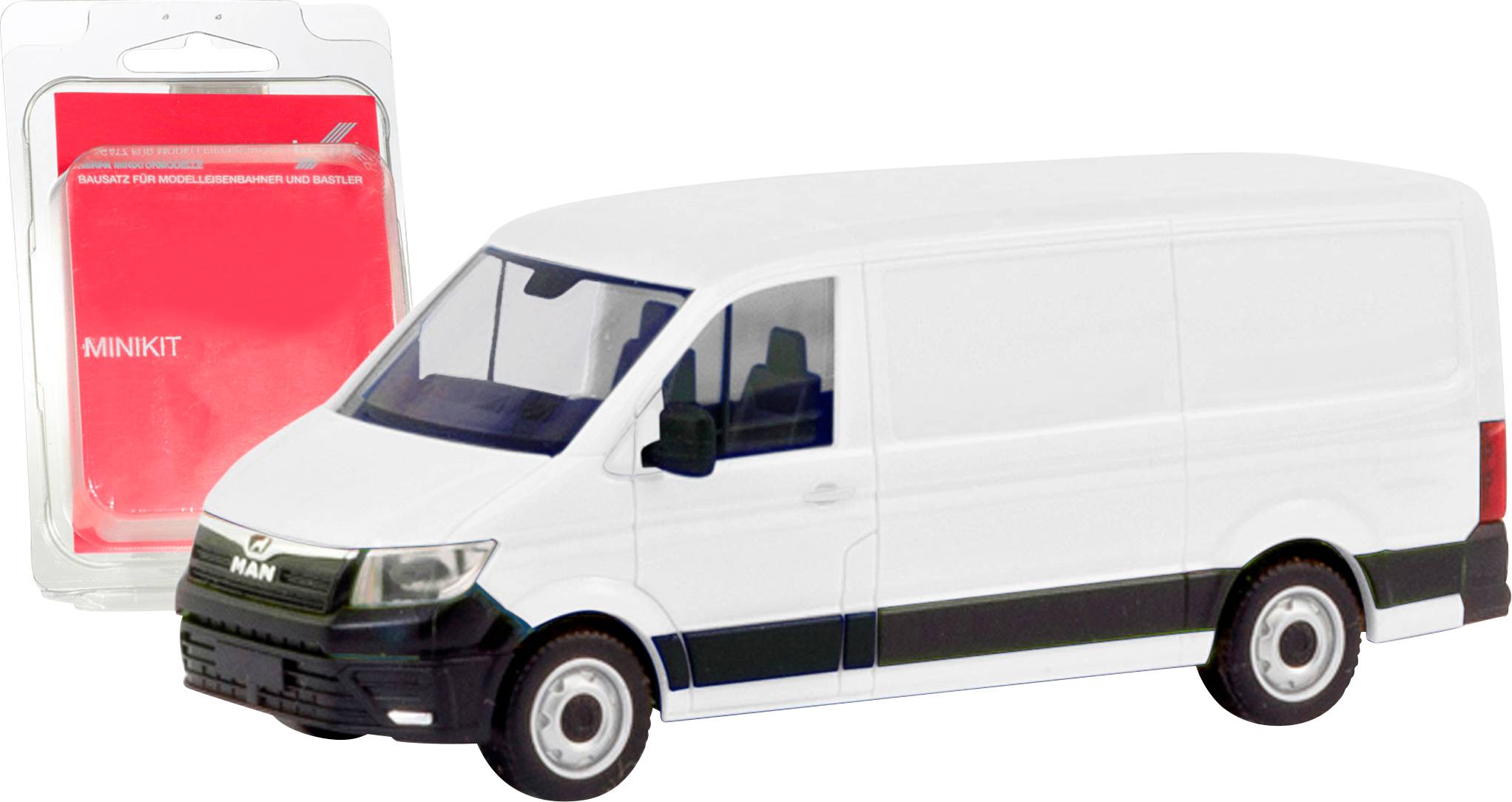 Herpa 013857 H0 Modèle réduit de camion MAN Boîtier TGE toit plat, blanc