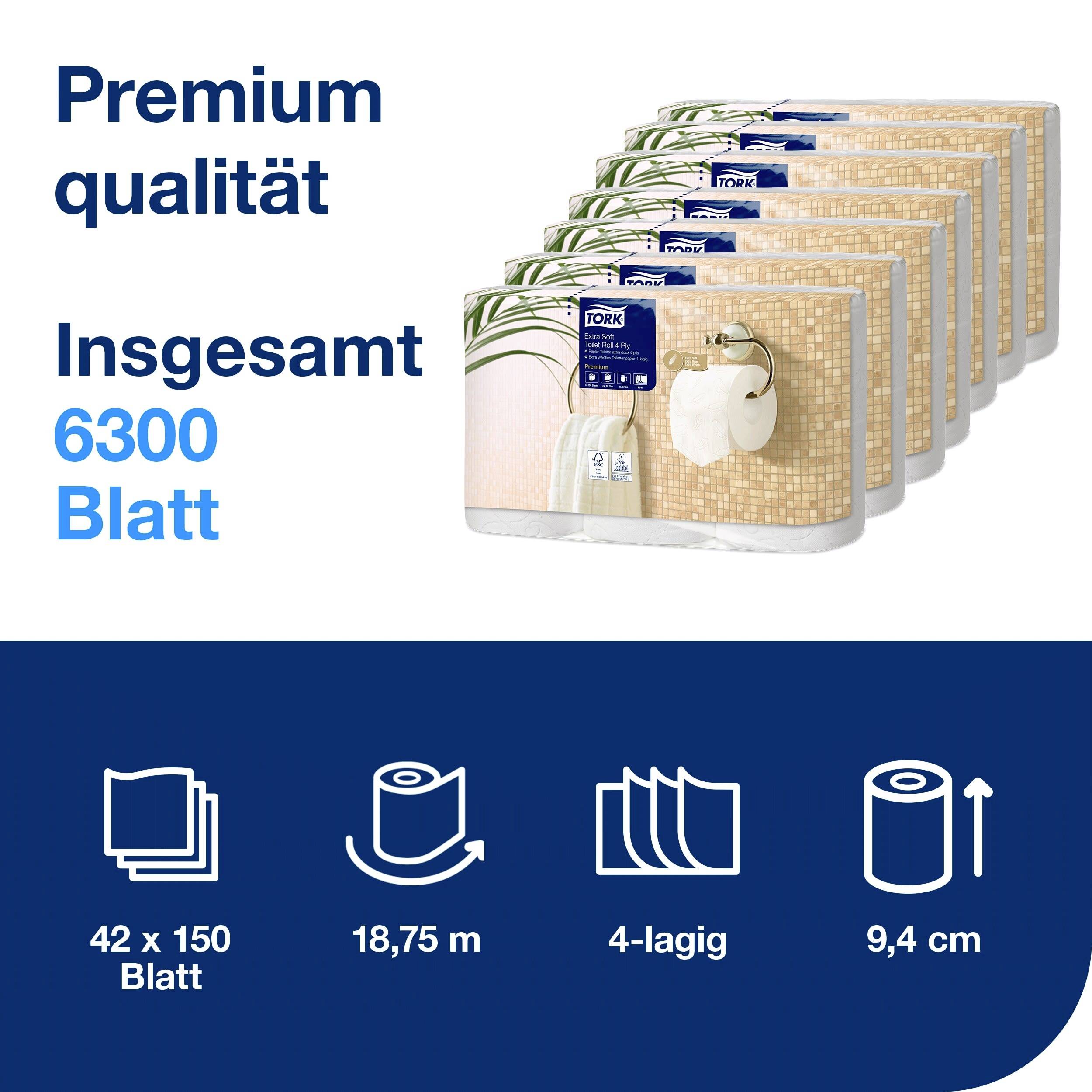 TORK Papier toilette T4-System Kleinrollen Toilettenpapier 4-lag T4 110406 Nombre de couches: 4 couches N/A 42 pc(s)