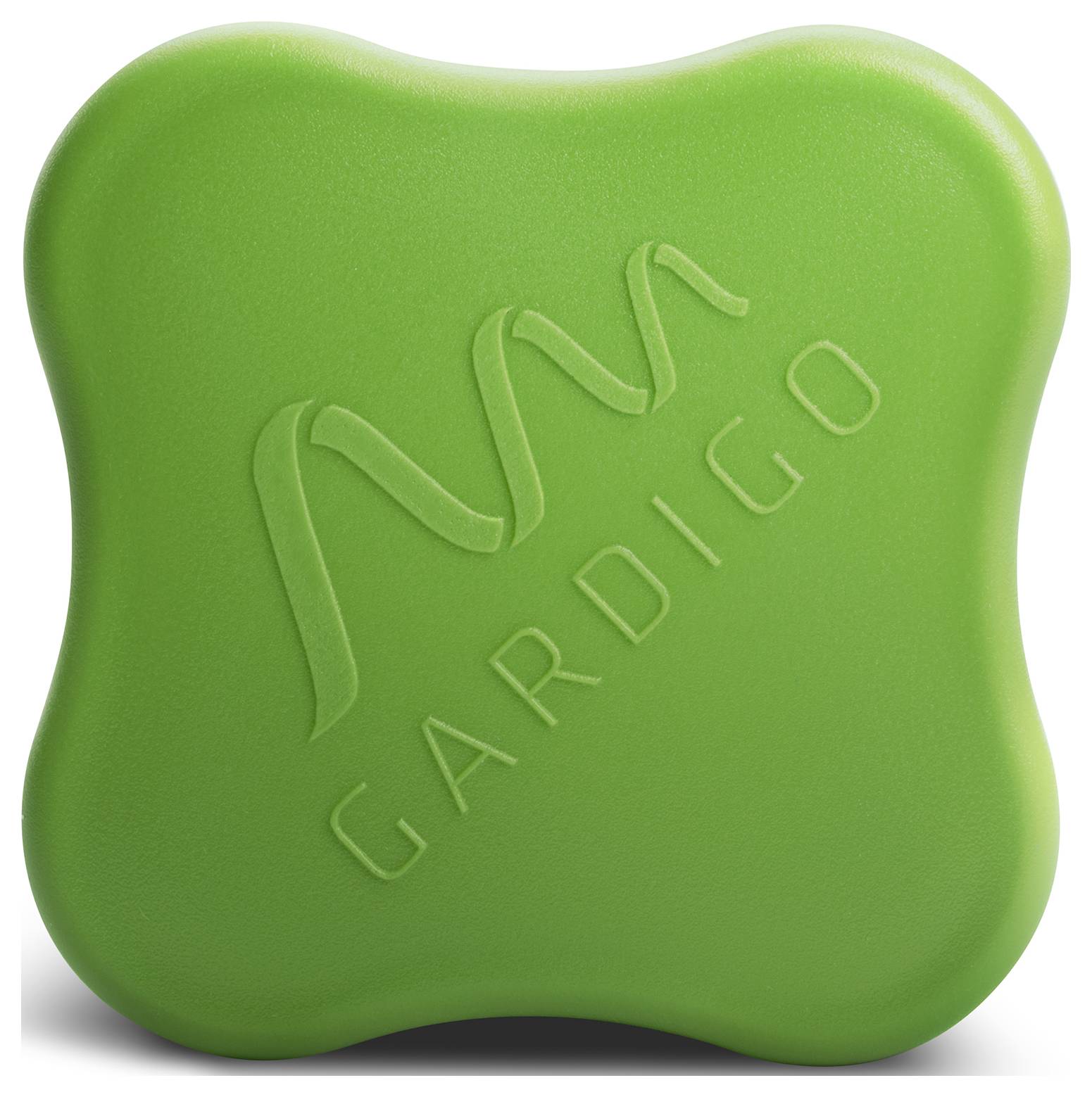 Appareil vert, carré, aux coins arrondis, portant le nom de marque 'Gardigo' sur sa face avant.