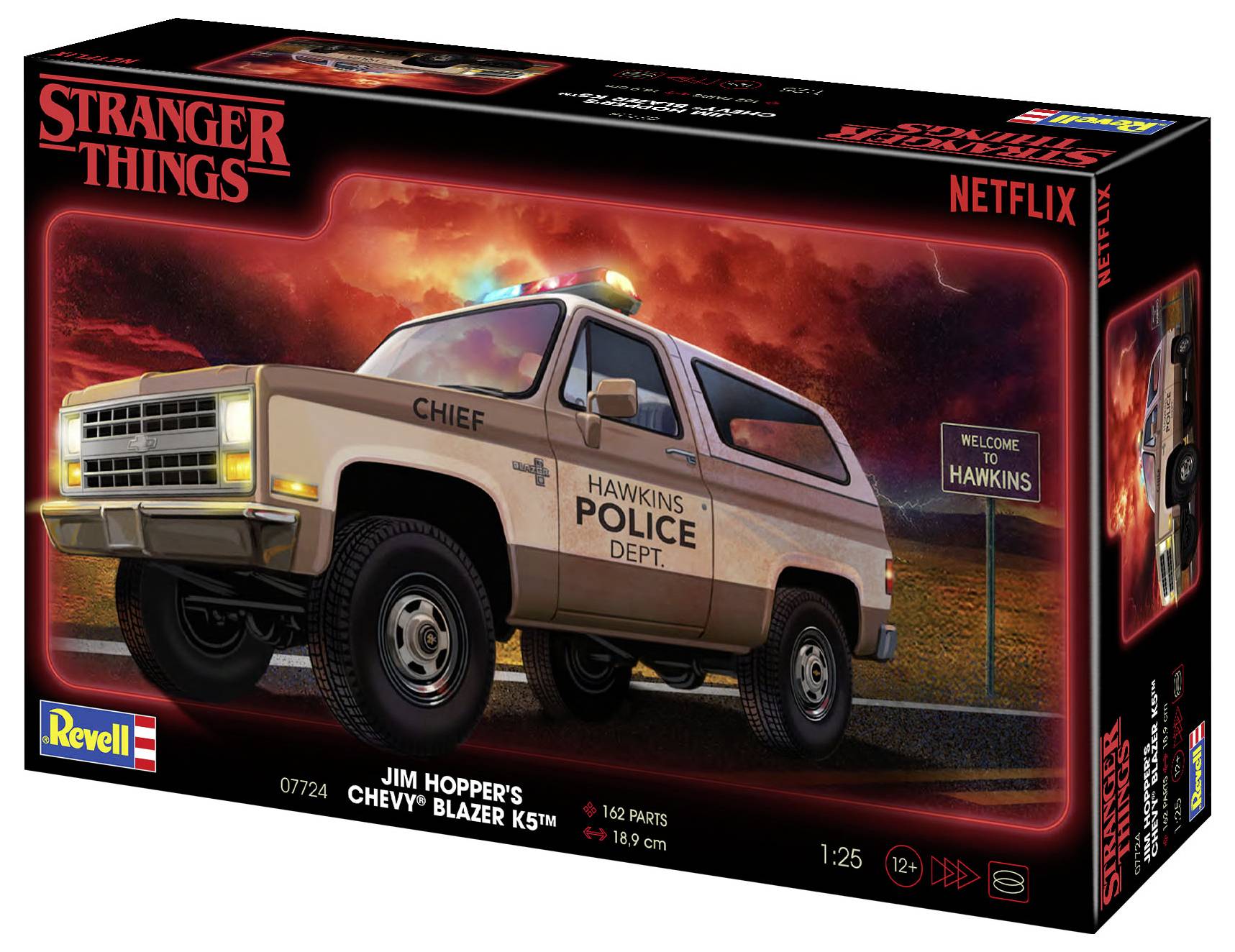 Kit de montage pour le Chevrolet Blazer de Jim Hopper, Département de Police de Hawkins, connu de la série Stranger Things.
