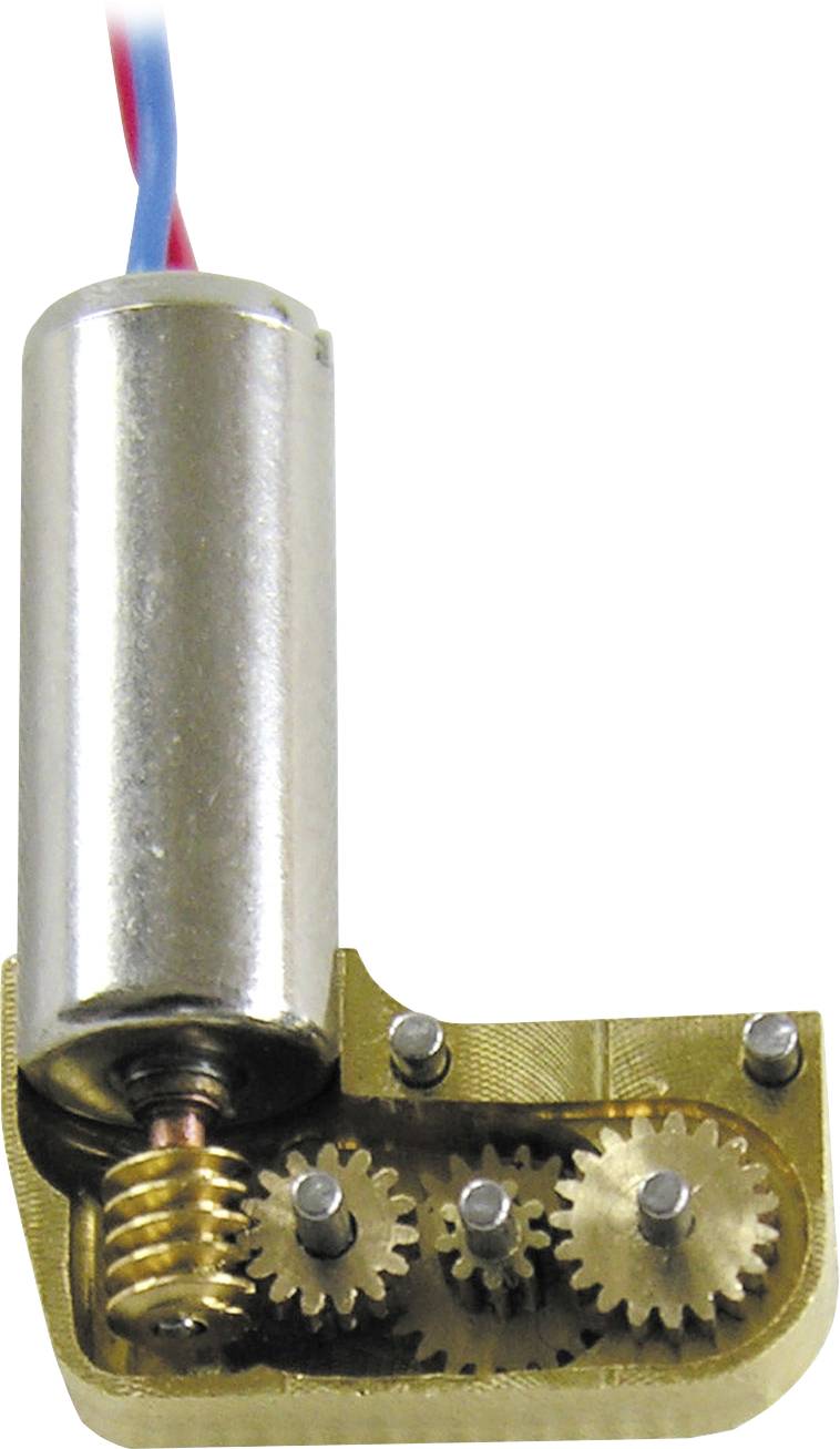 Un moteur à engrenages avec des roues dentées métalliques est au centre de l'image.