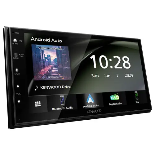 Kenwood Ampli-tuner multimédia 2 DIN Android Auto™, Apple CarPlay, tuner DAB+, connexion possible à une caméra de recul Kenwood Ampli-tuner multimédia 2 DIN Android Auto™, Apple CarPlay, tuner DAB+, connexion possible à une caméra de recul