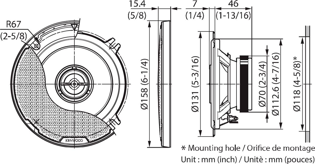 Kenwood Set de haut-parleurs 2 voies à encastrer 330 W Contenu: 1 pc(s)