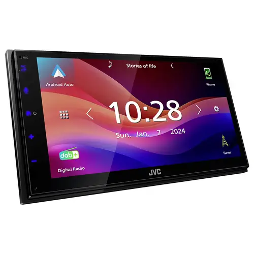 JVC Ampli-tuner multimédia 2 DIN Android Auto™, Apple CarPlay, connexion possible à une caméra de recul, tuner DAB+, av JVC Ampli-tuner multimédia 2 DIN Android Auto™, Apple CarPlay, connexion possible à une caméra de recul, tuner DAB+, av