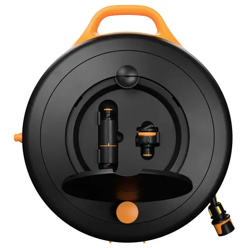 Fiskars 1071660 Comfort Waterwheel Dévidoir 9 mm 15 m 3/8 pouce 1 pc(s) noir, orange Fiskars 1071660 Comfort Waterwheel Dévidoir 9 mm 15 m 3/8 pouce 1 pc(s) noir, orange