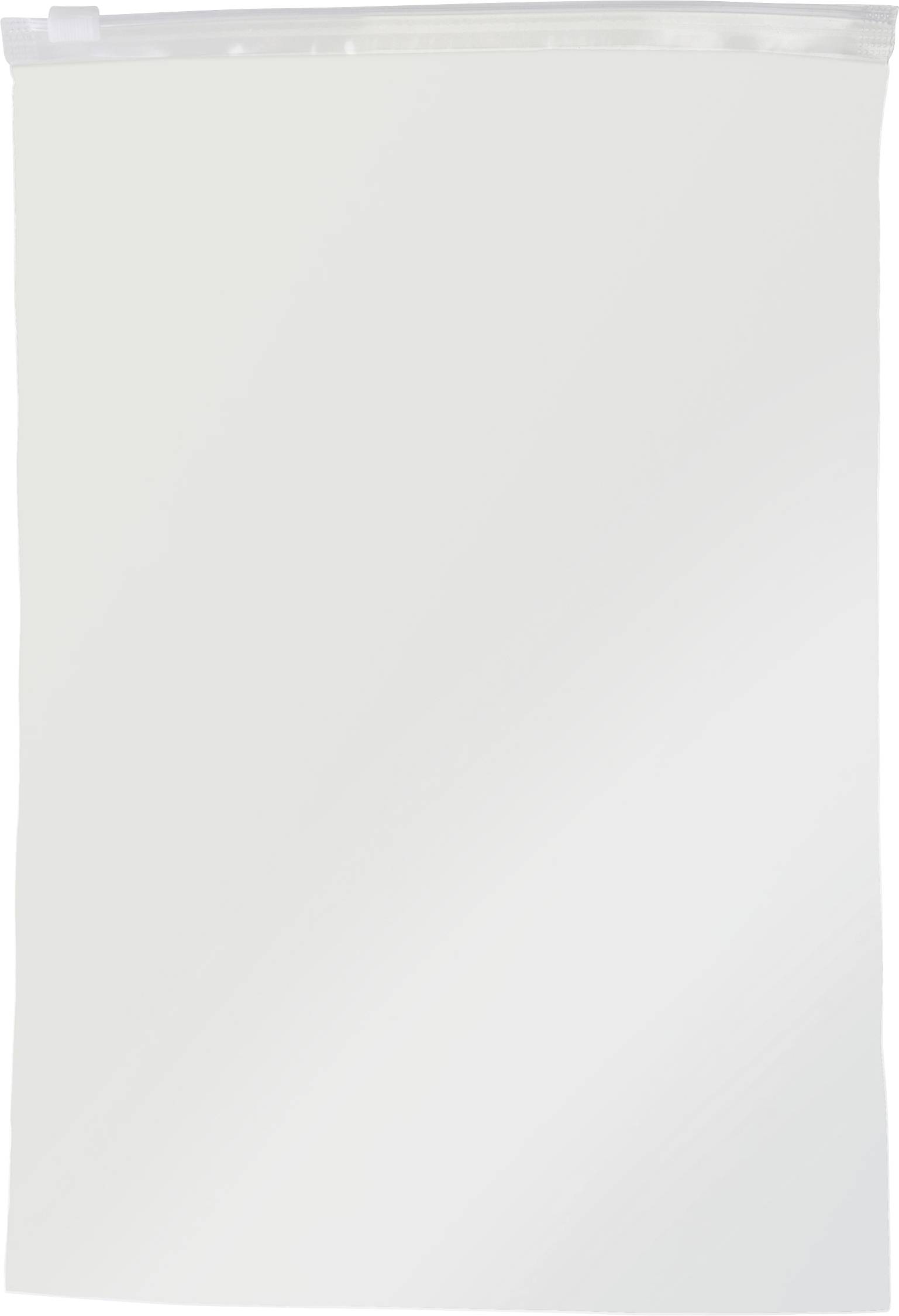 Un sachet en plastique transparent, refermable avec un système de fermeture à glissière, adapté au rangement et à l'organisation de petits objets.