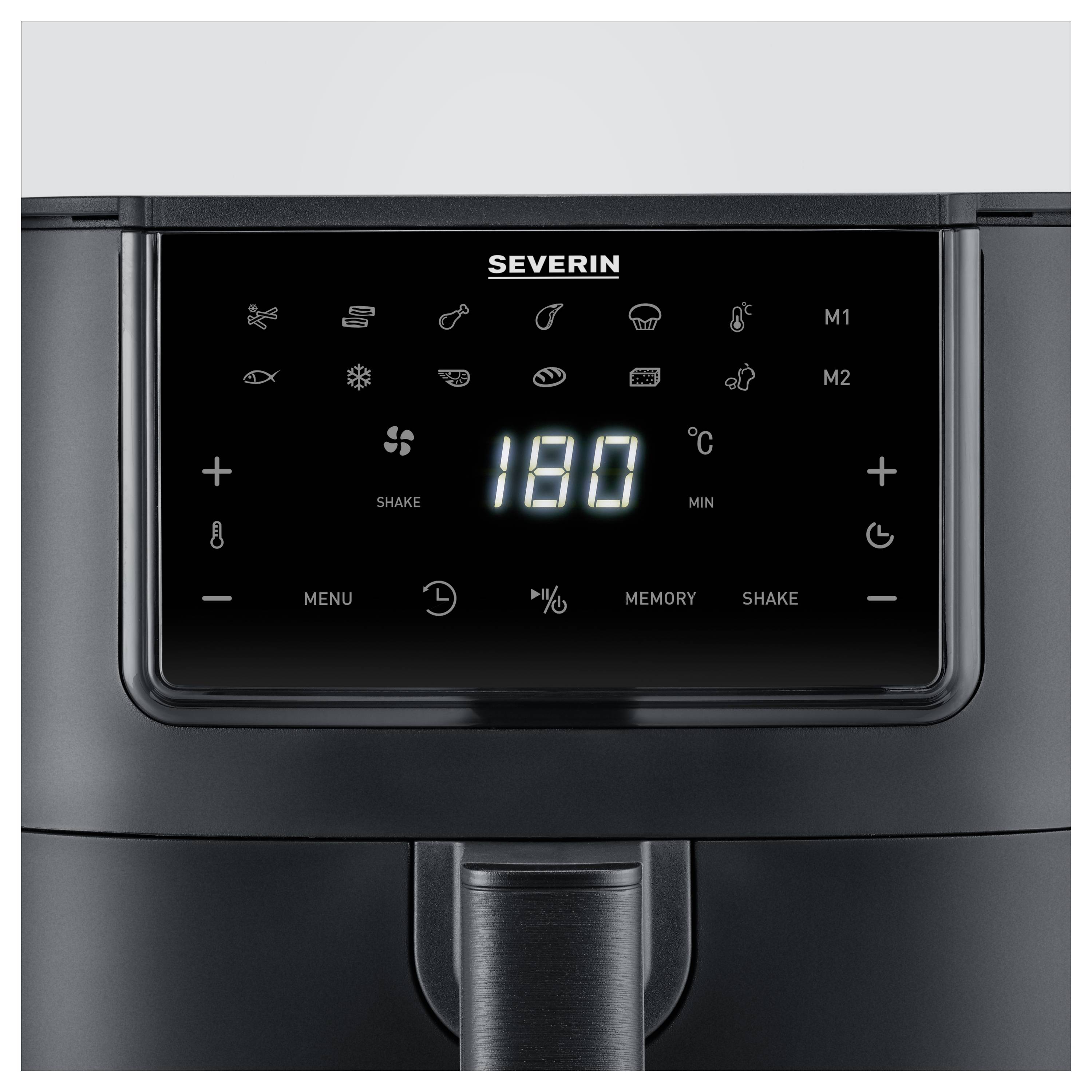 Severin FR 2462 Friteuse à air chaud 7 l 1700 W avec écran, revêtement anti-adhésif noir